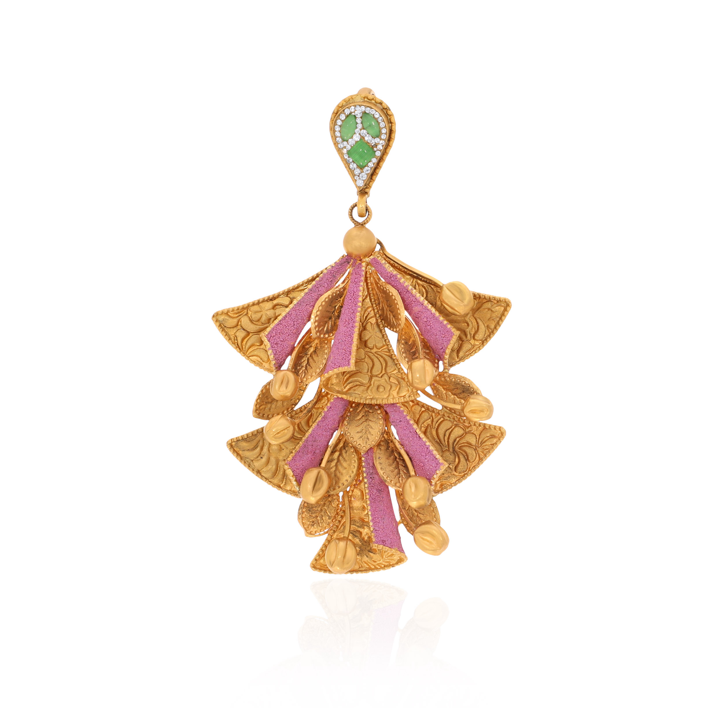 22K Yellow Gold Kundan Pendant-GPN-D000765114 - Senco Gold and Diamonds
