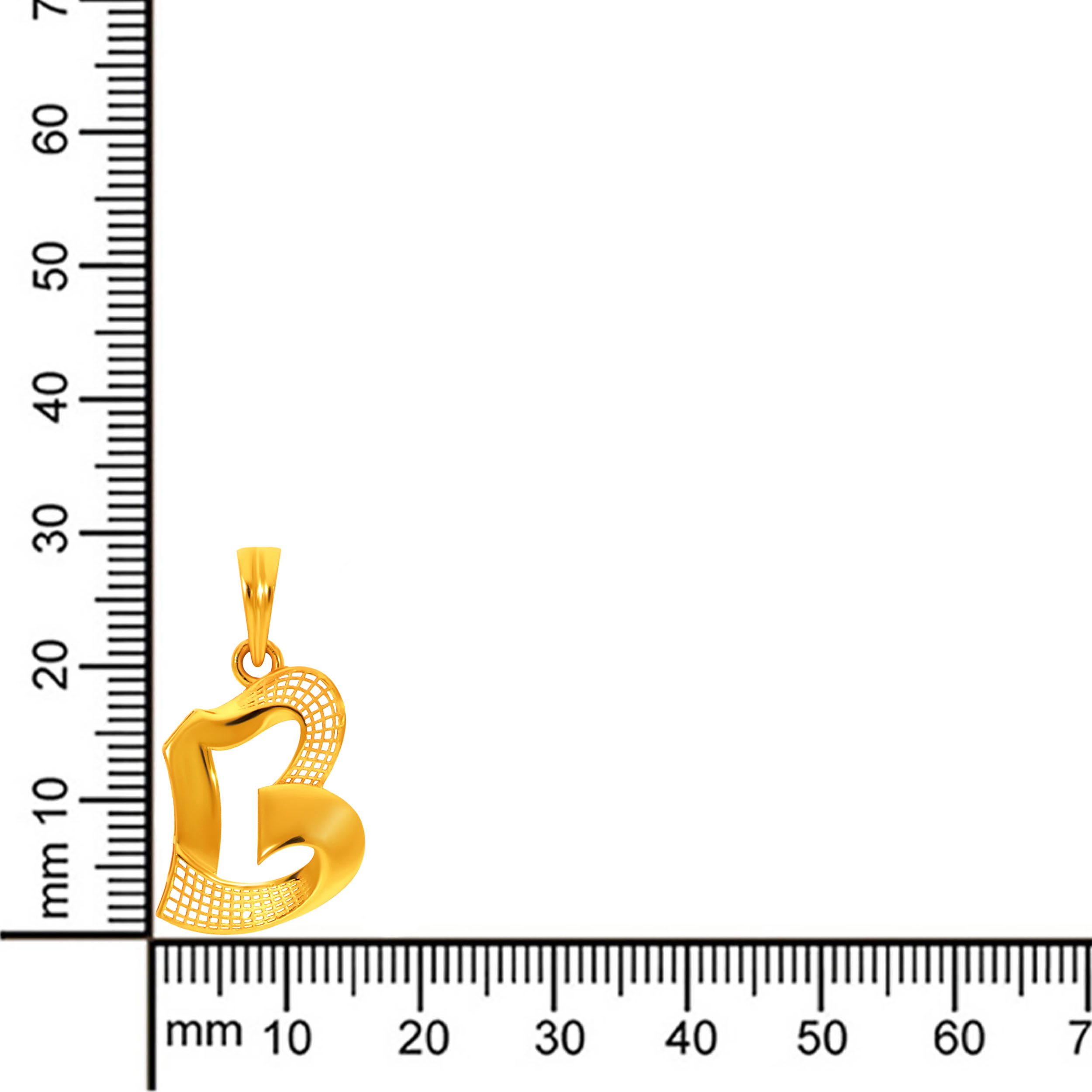 22K Yellow Gold B Alphabet  Pendant-GPN-SAD0005351 - Senco Gold and Diamonds