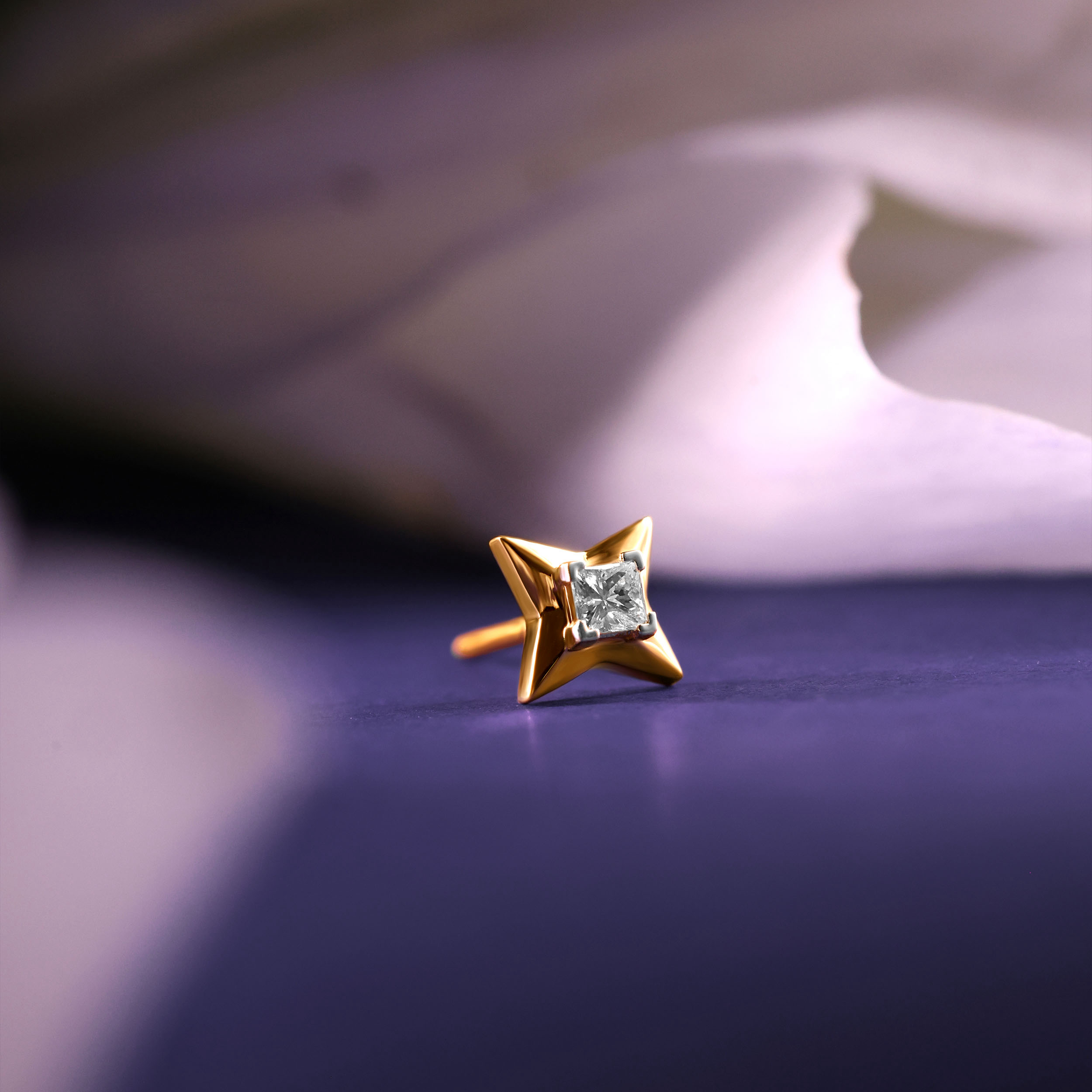 Sparkle Of Solitaire Men's Earrings - Senco Gold and Diamonds