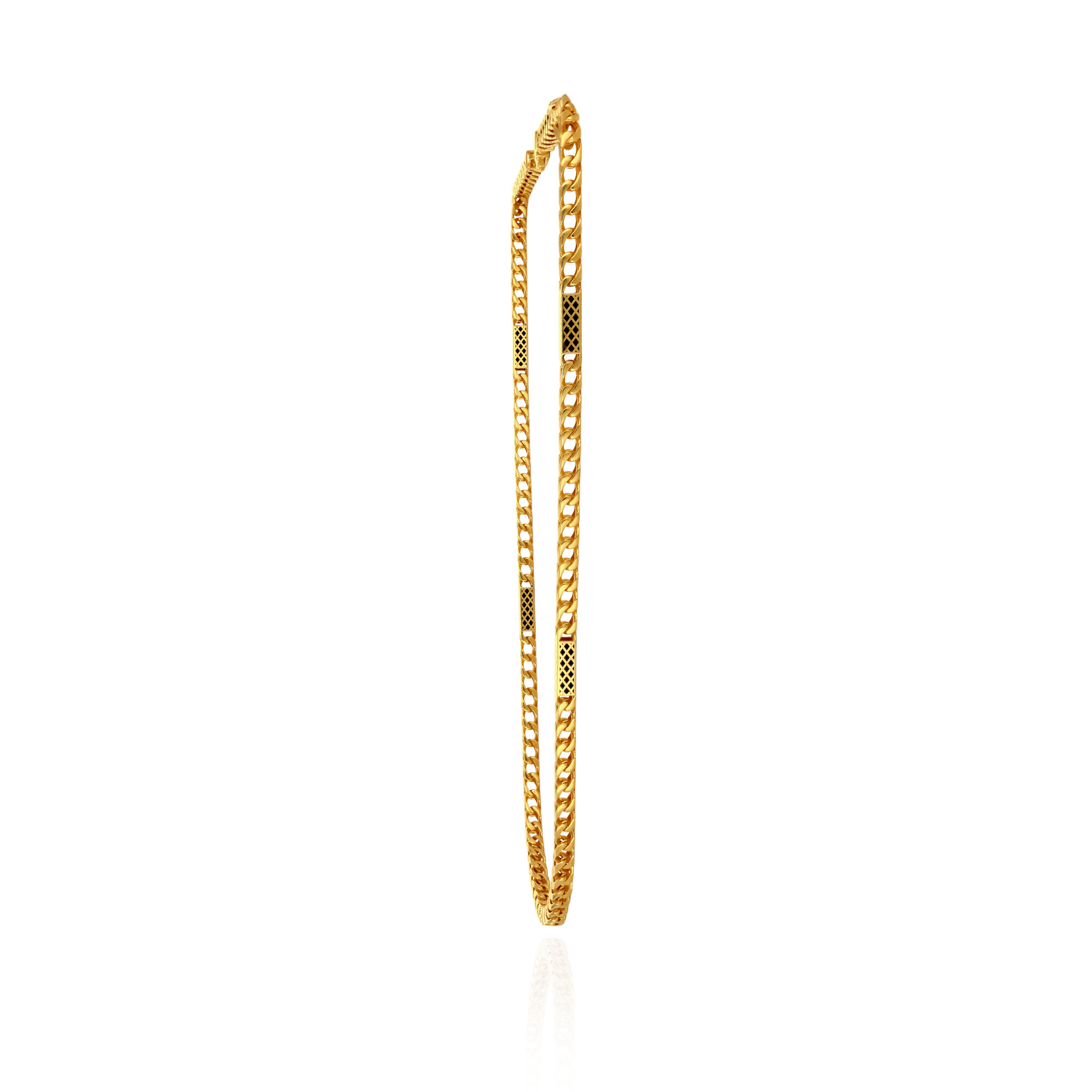 Textured Chevron Men's Gold Chain - Senco Gold and Diamonds