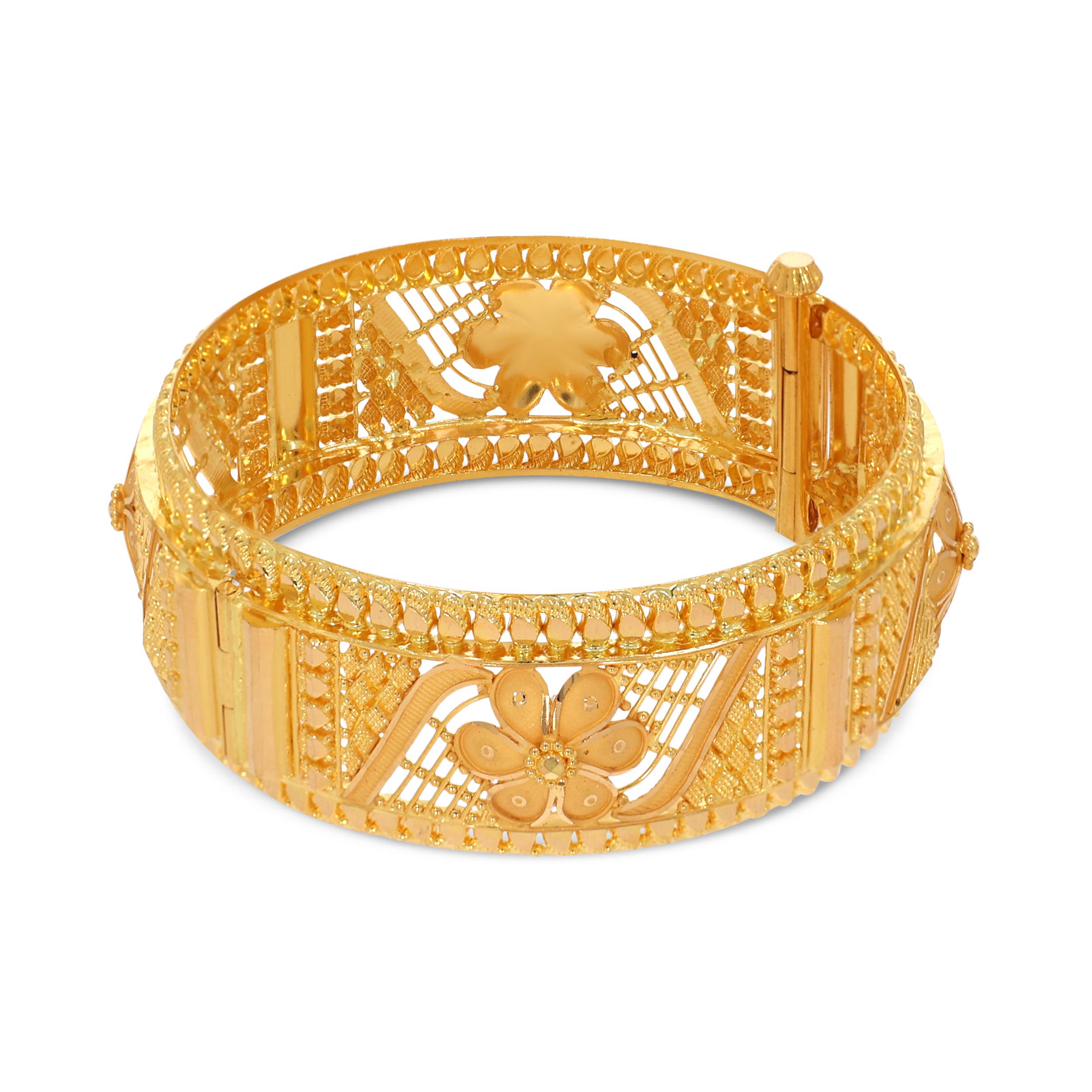 Lustrous Bloom Gold Bangle - Senco Gold and Diamonds