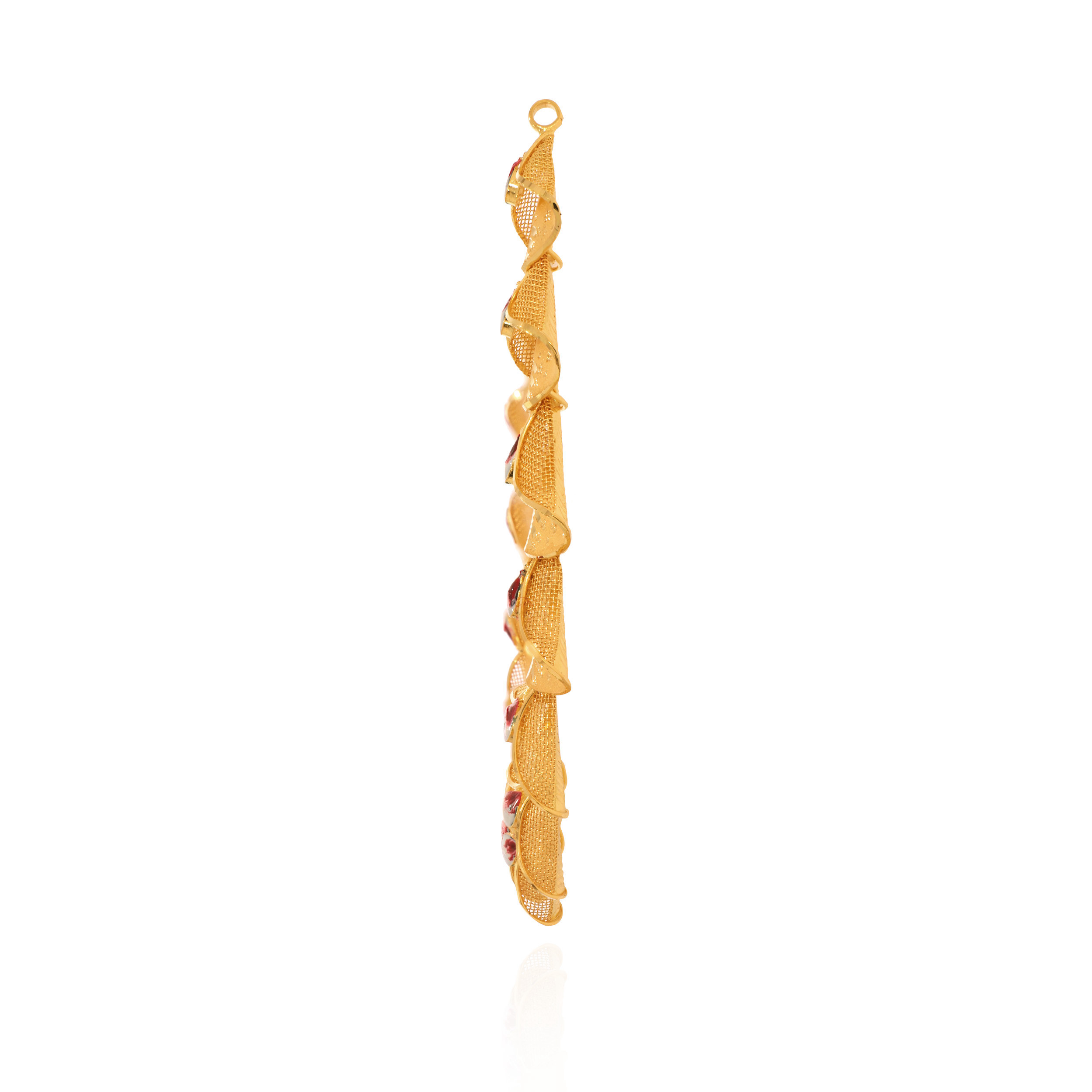 Crimson Fan Motif Gold Necklace - Senco Gold and Diamonds