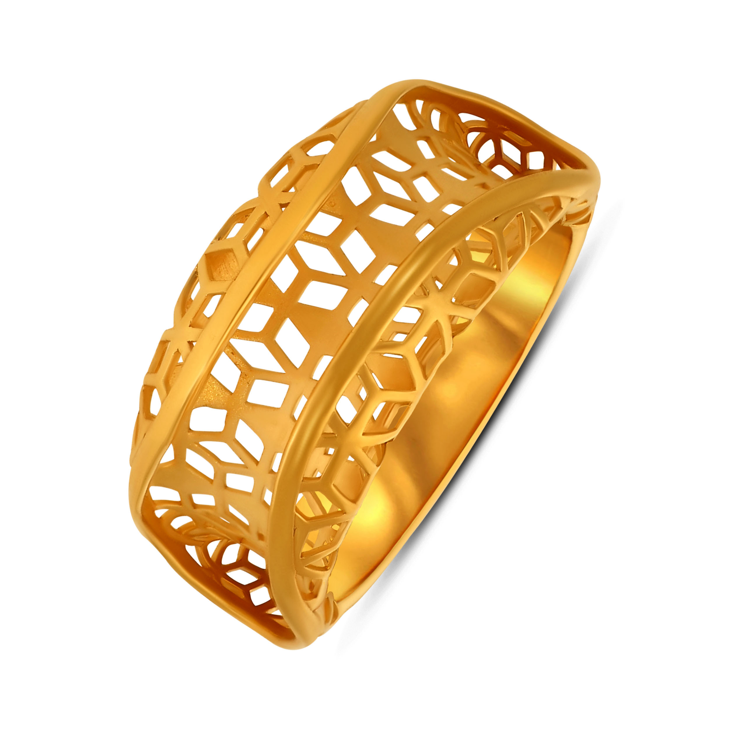 Gridweave Gold Ring