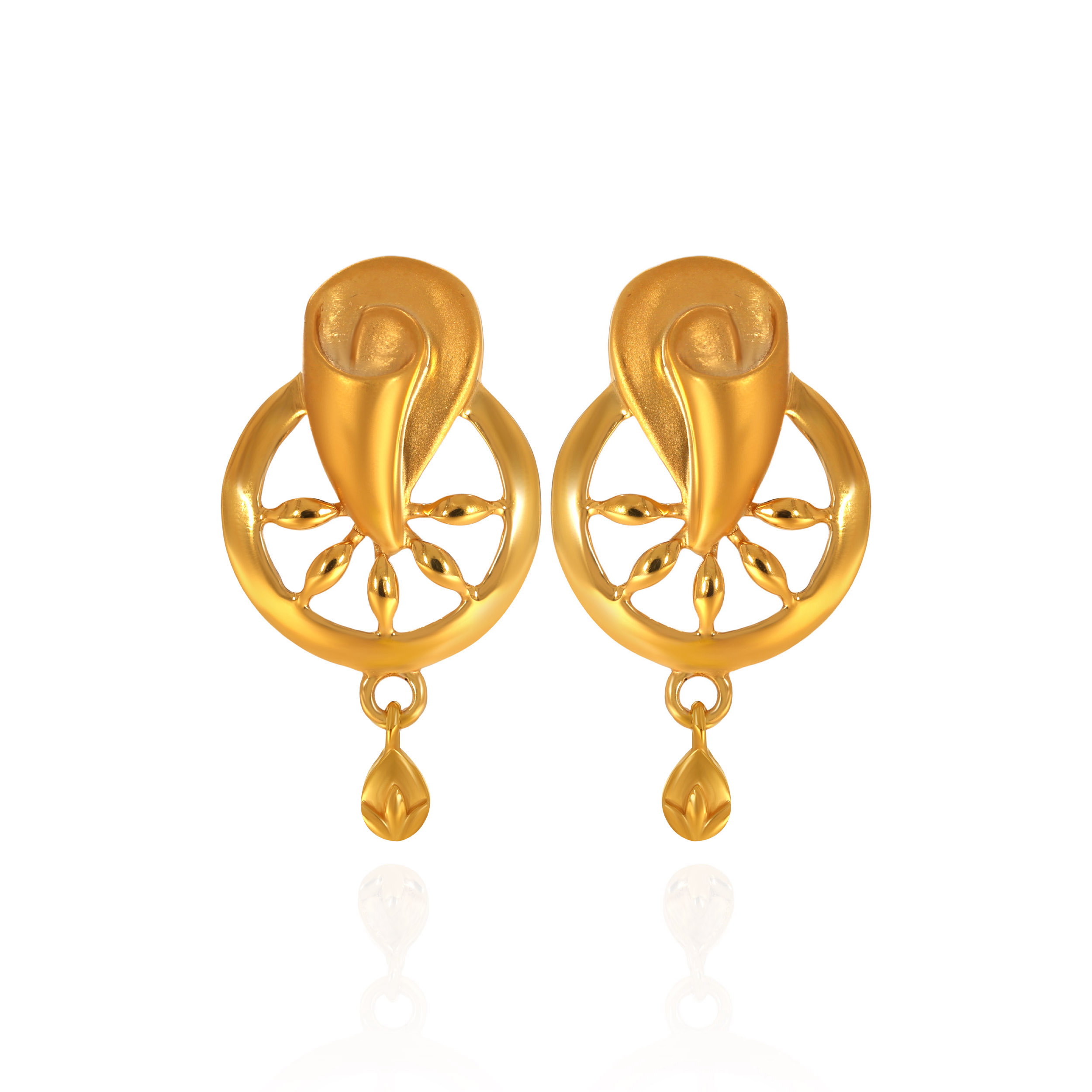 Abstract Aura Gold Drop Earrings - Senco Gold and Diamonds