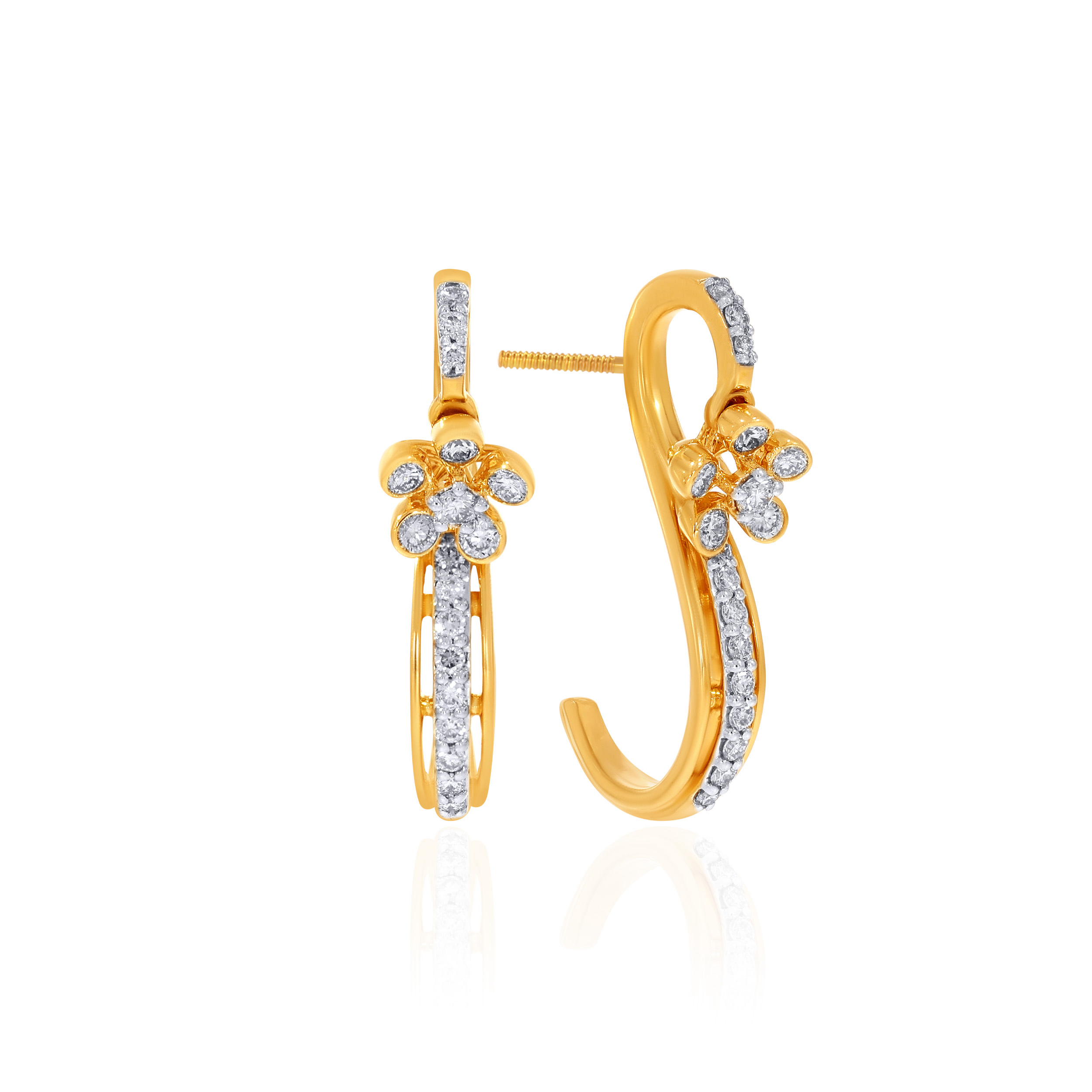 14K Yellow Gold Diamond Drop Earrings DT-D000749062 - Senco Gold and Diamonds