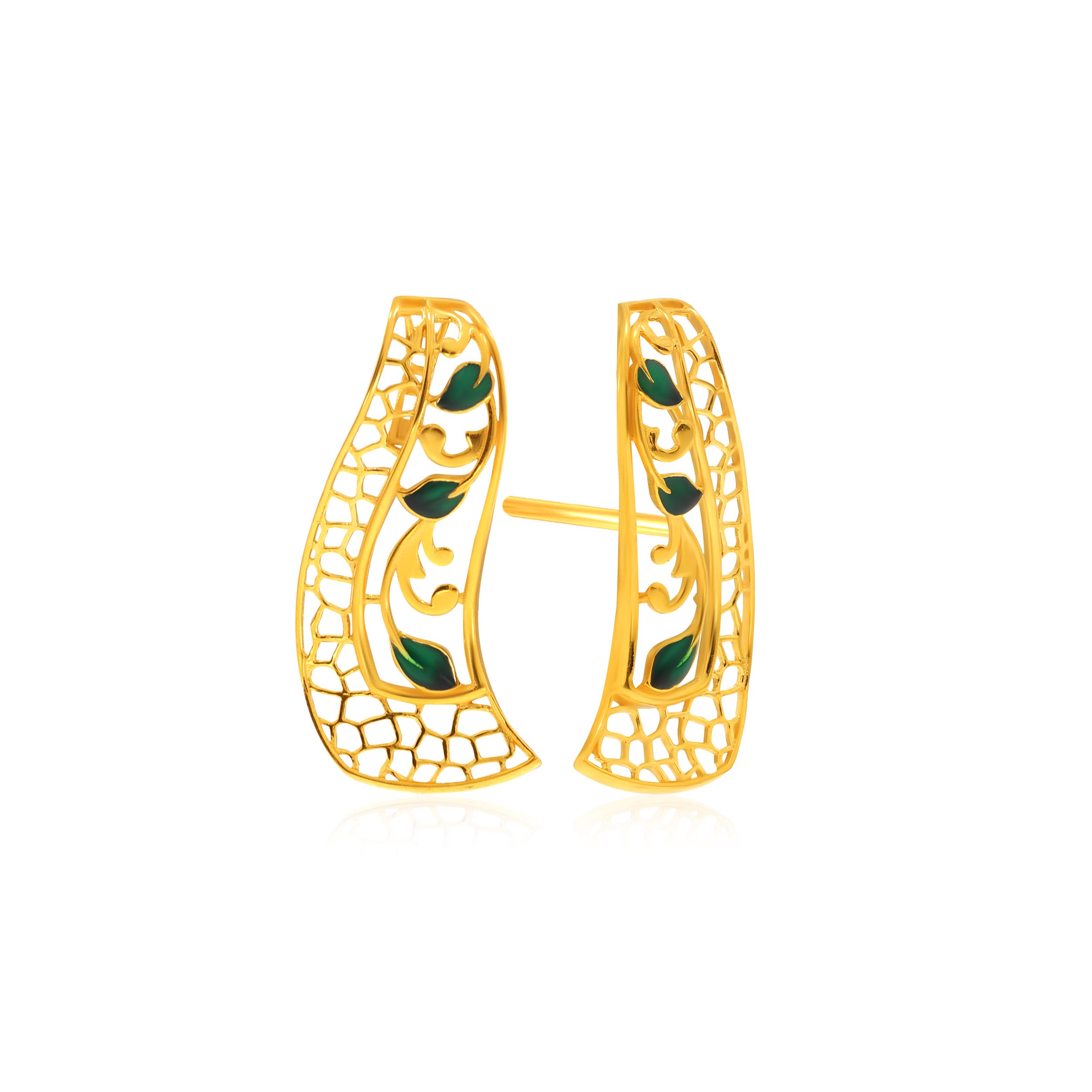 Creative Waterfall Gold Studs - Senco Gold and Diamonds