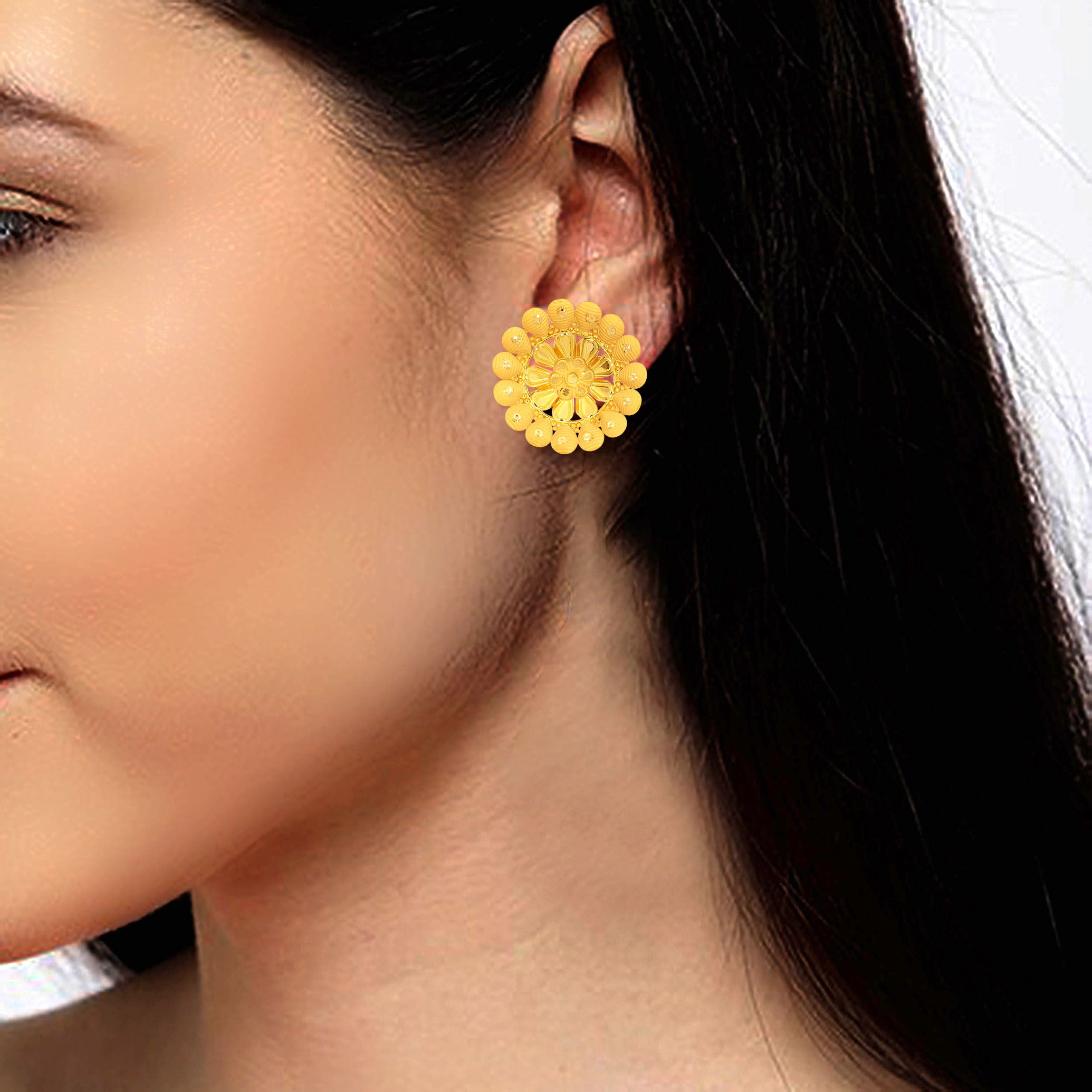 Myriad of Petals Gold Studs - Senco Gold and Diamonds
