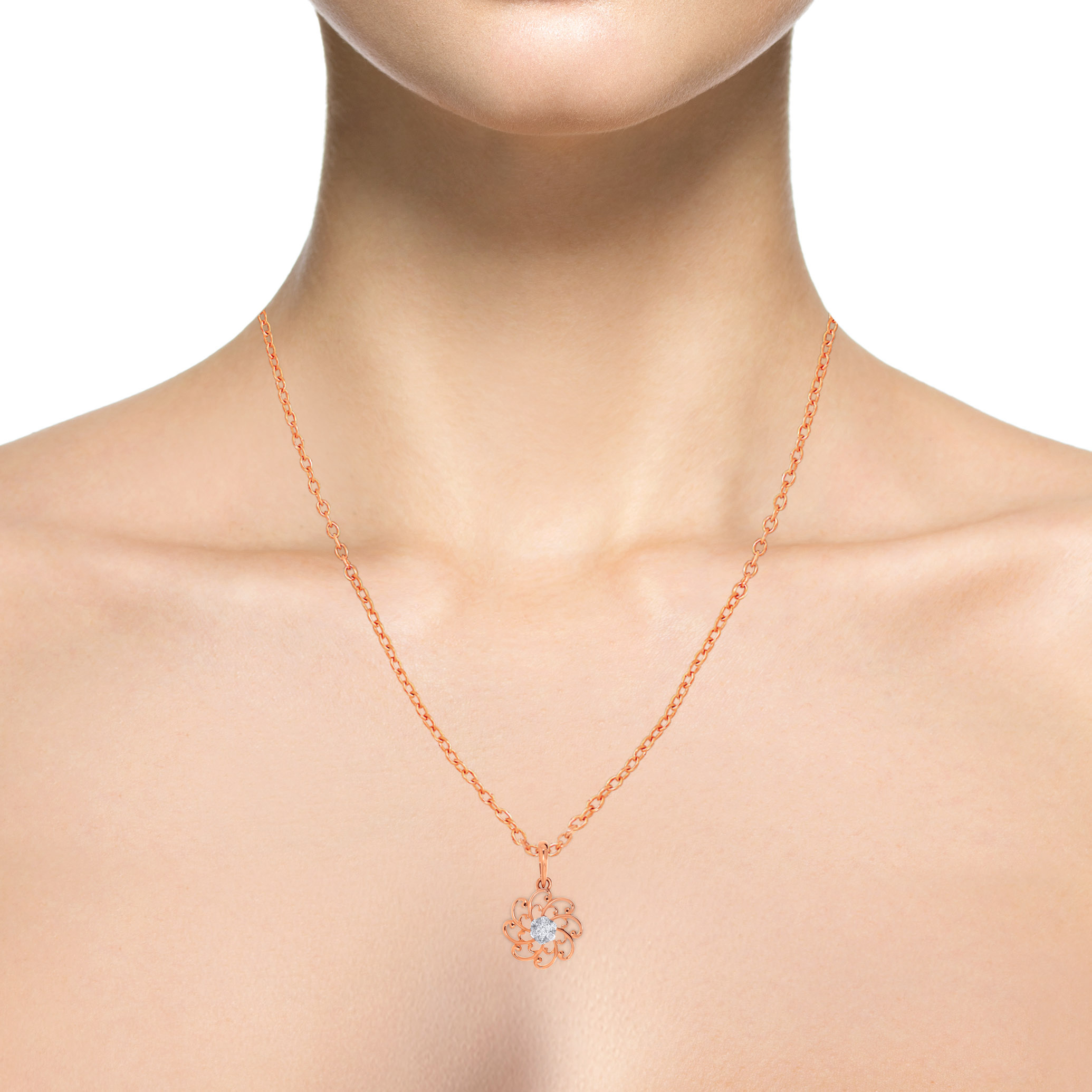 Curvy Petals Diamond Pendant - Senco Gold and Diamonds