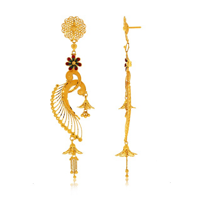 Artistic Nature Gold Earrings - Senco Gold and Diamonds
