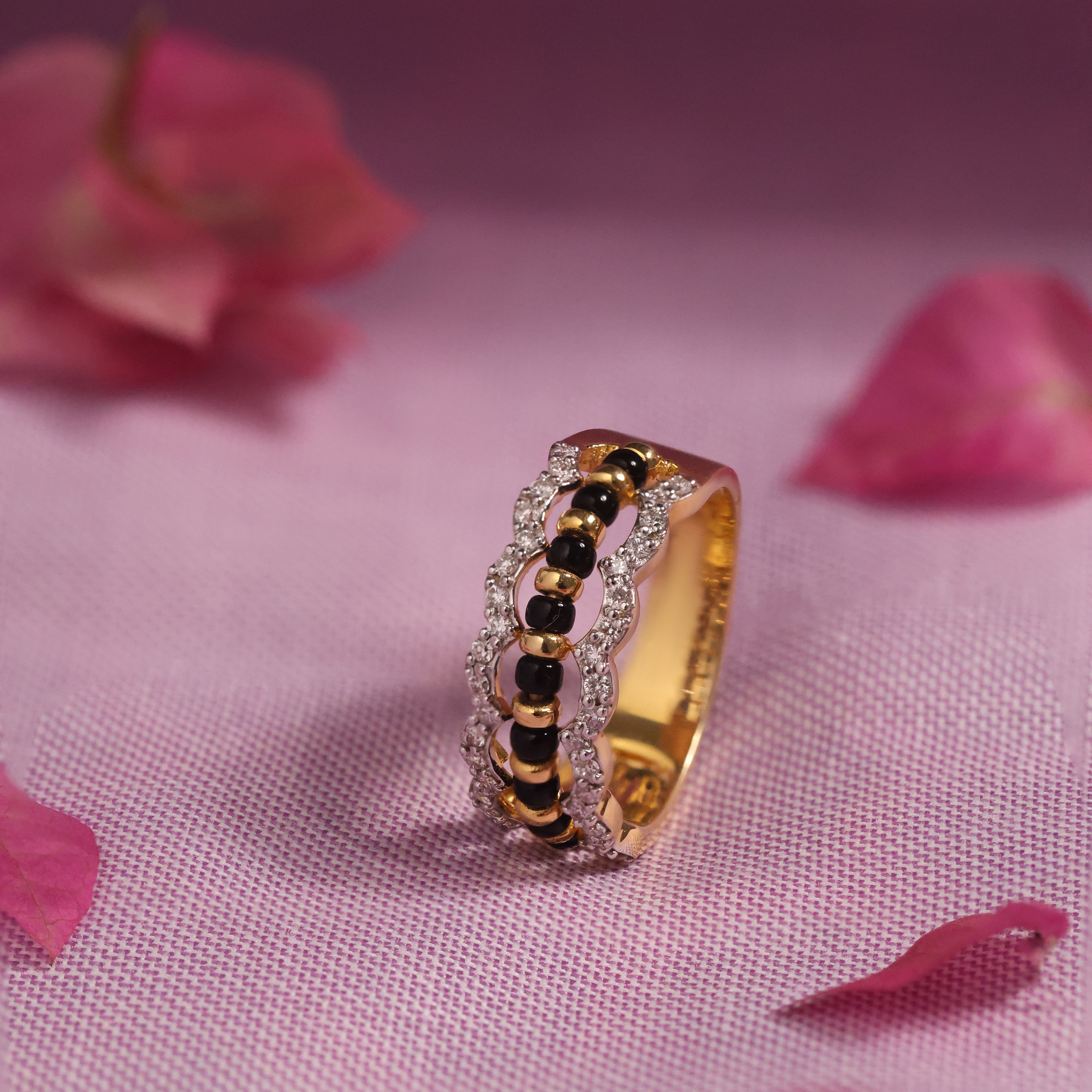 Dual Pebbles Diamond Ring - Senco Gold and Diamonds
