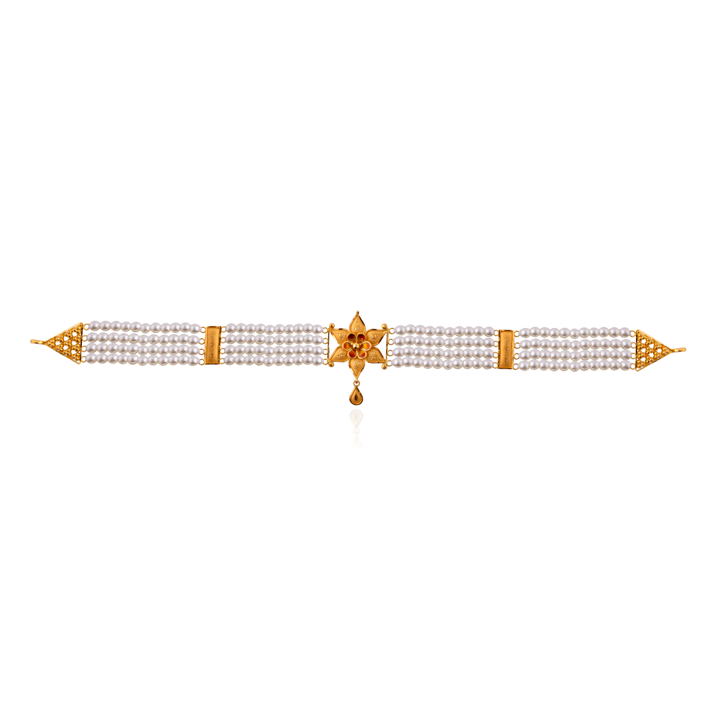 Graceful Pearl Gold Choker - Senco Gold and Diamonds