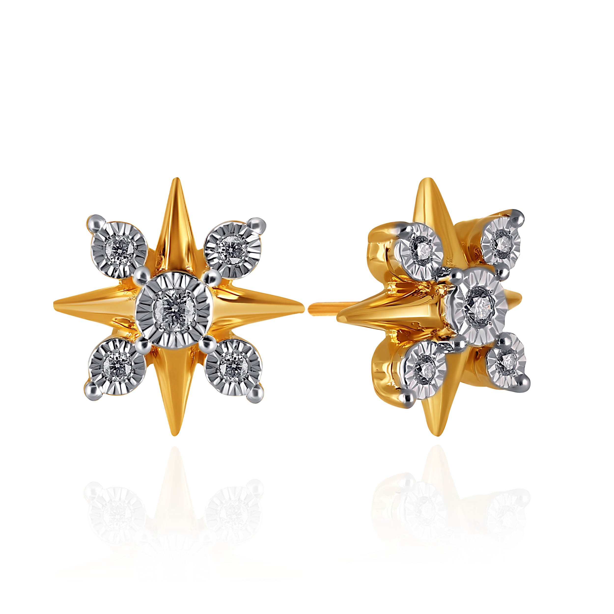 Luna Burst Diamond Studs - Senco Gold and Diamonds