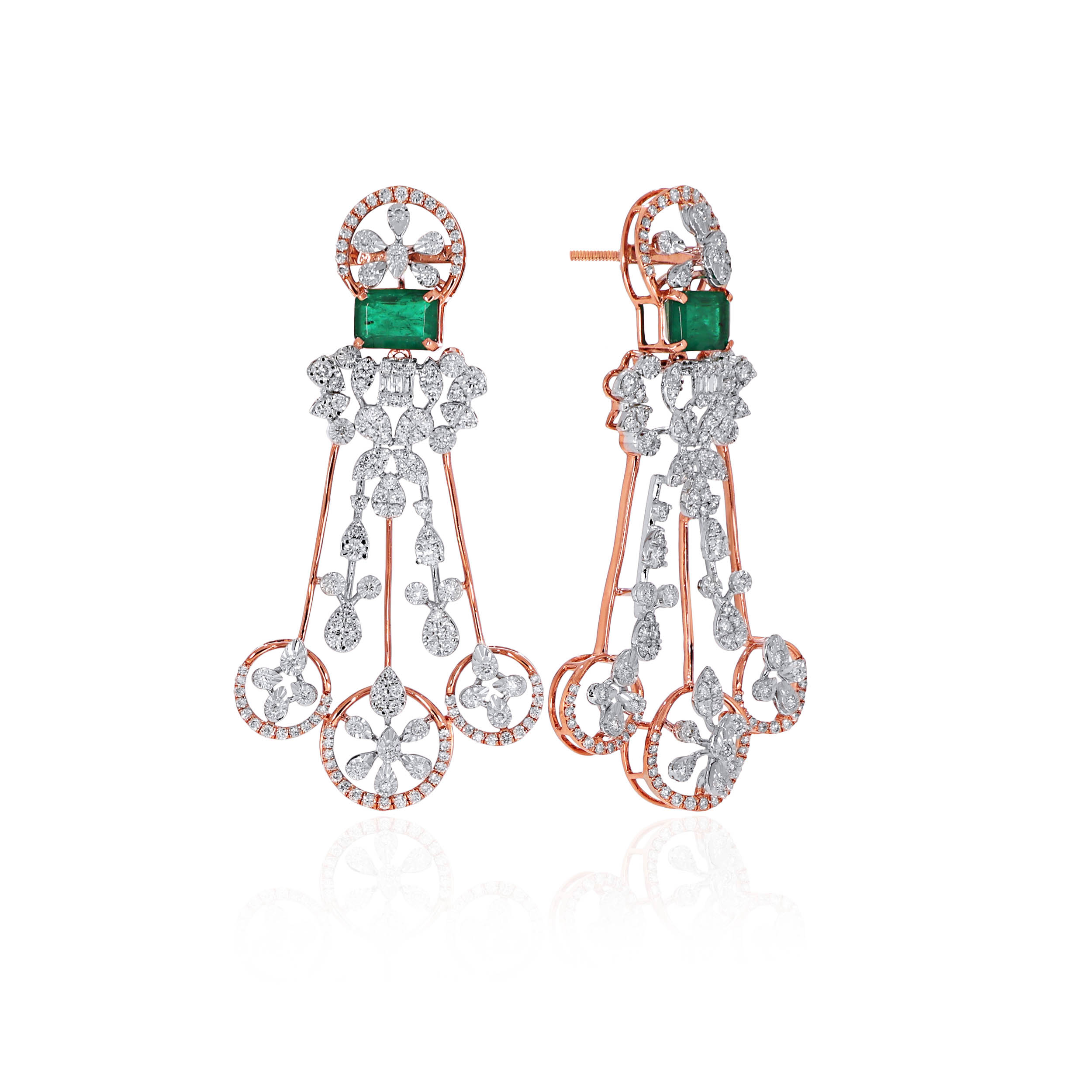 14K Rose Gold Diamond Earrings-DTGN-D000785195 - Senco Gold and Diamonds
