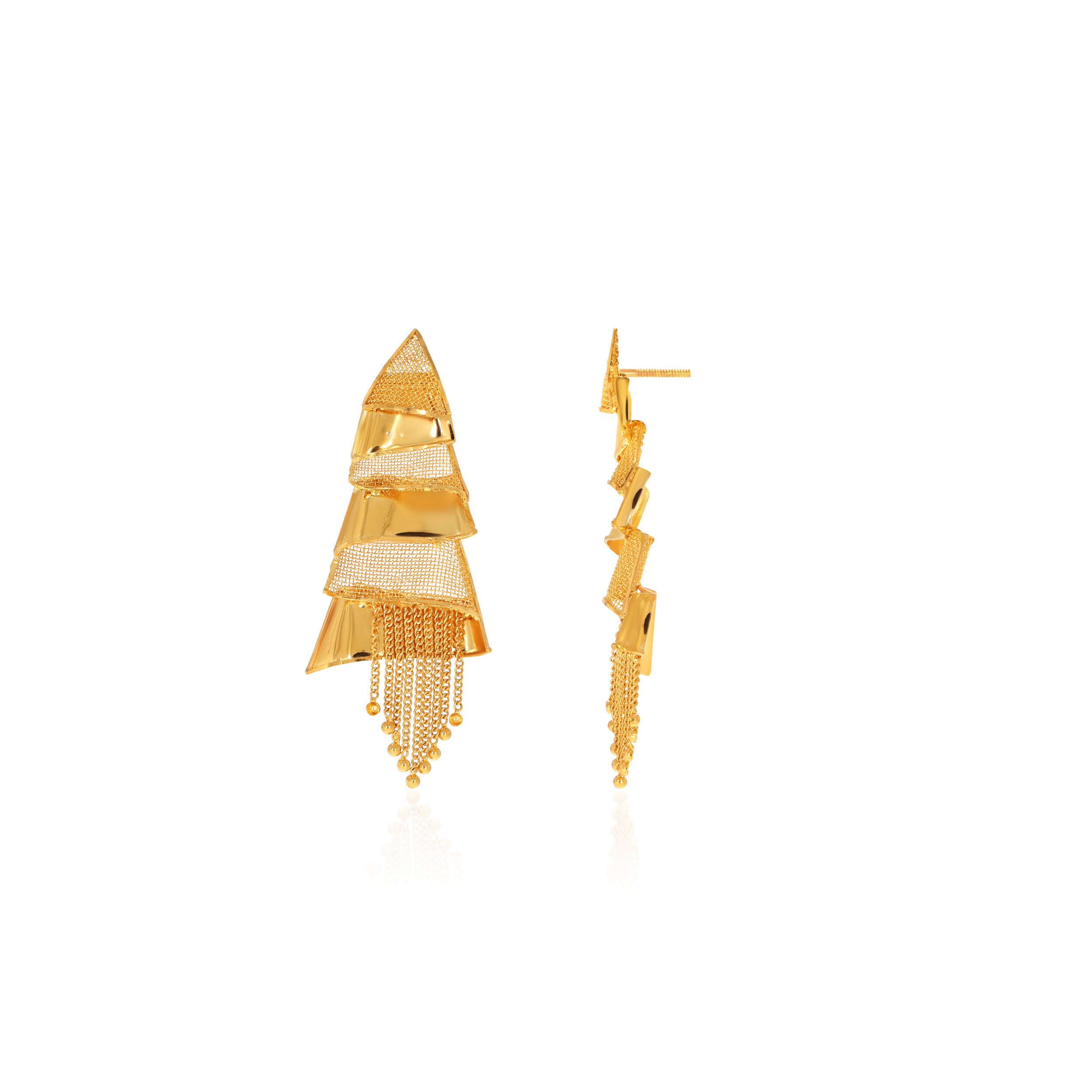 Contemporary Appeal Gold Earrings - Senco Gold and Diamonds