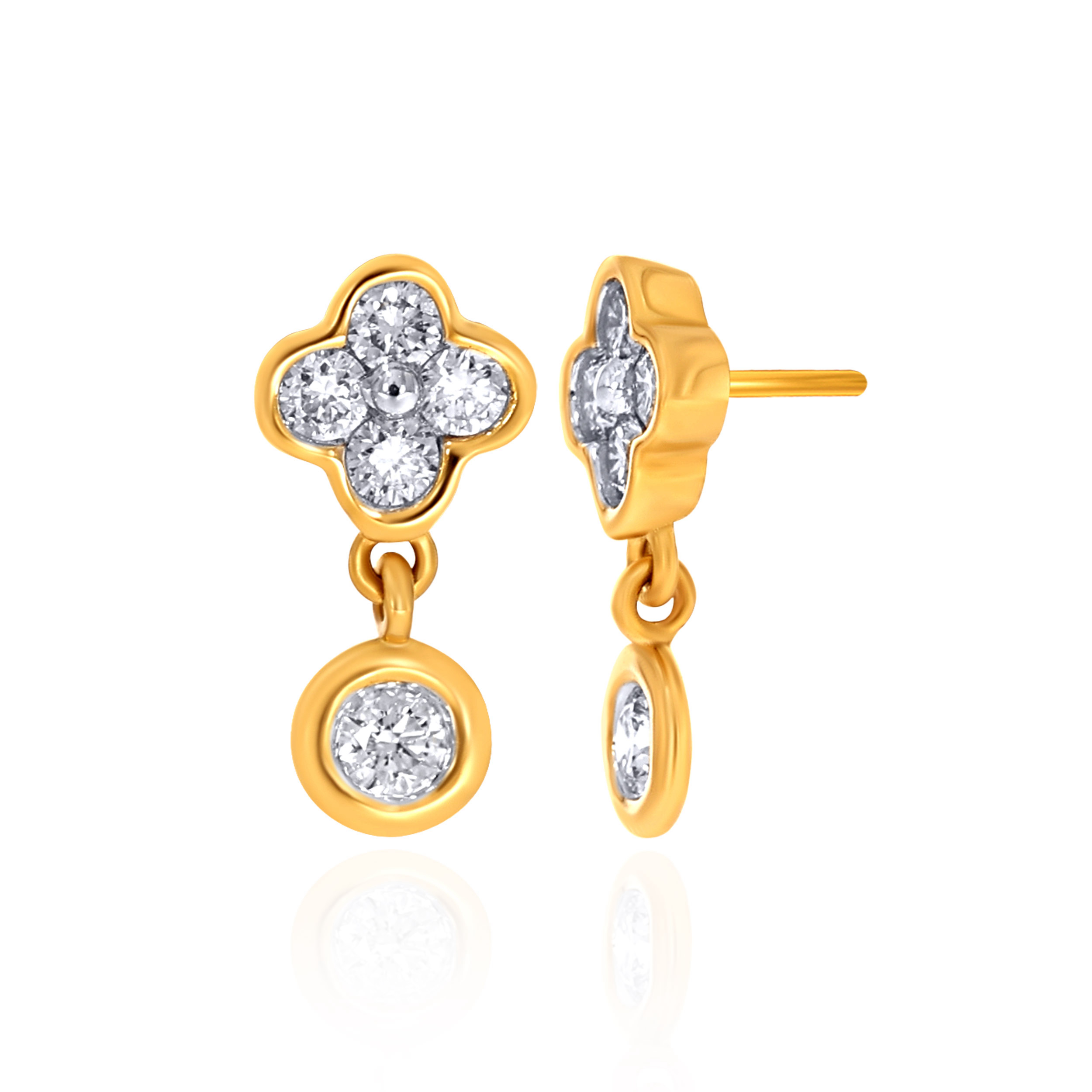 Clover Glow Diamond Drop Earrings - Senco Gold and Diamonds