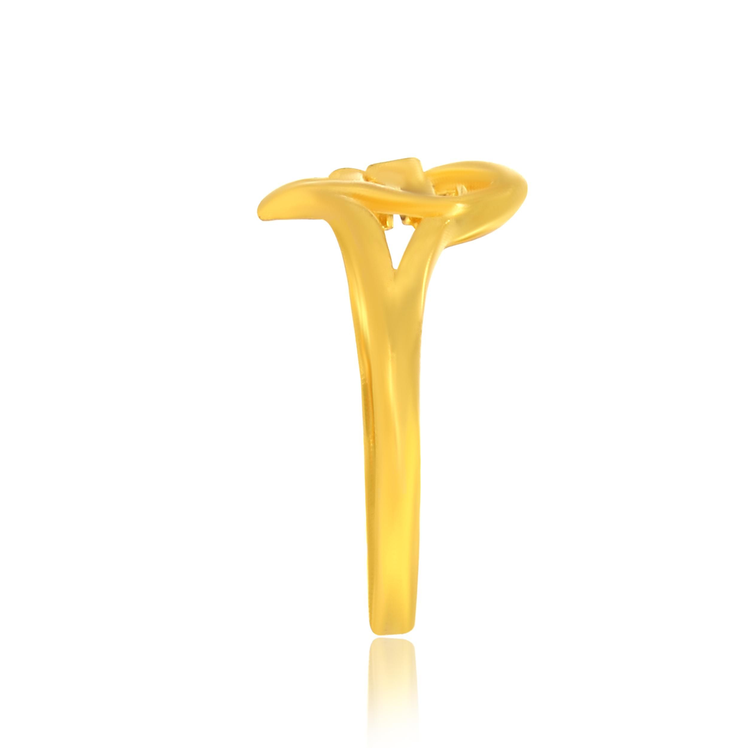 The Love Stripe Floral Gold Ring alternate view 1
