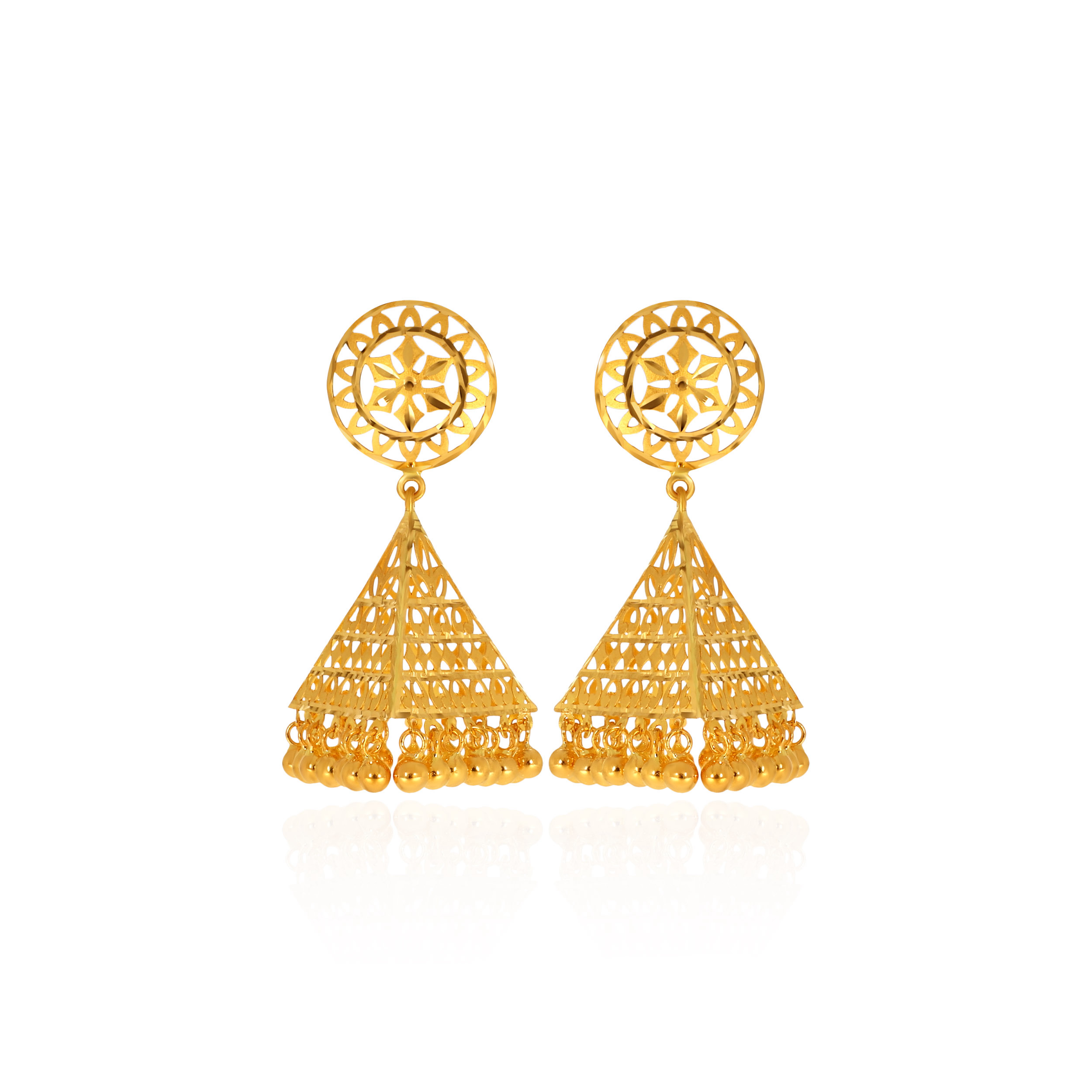 22K Yellow Gold Jhumka Earrings - GJ-SAD0002754 - Senco Gold and Diamonds