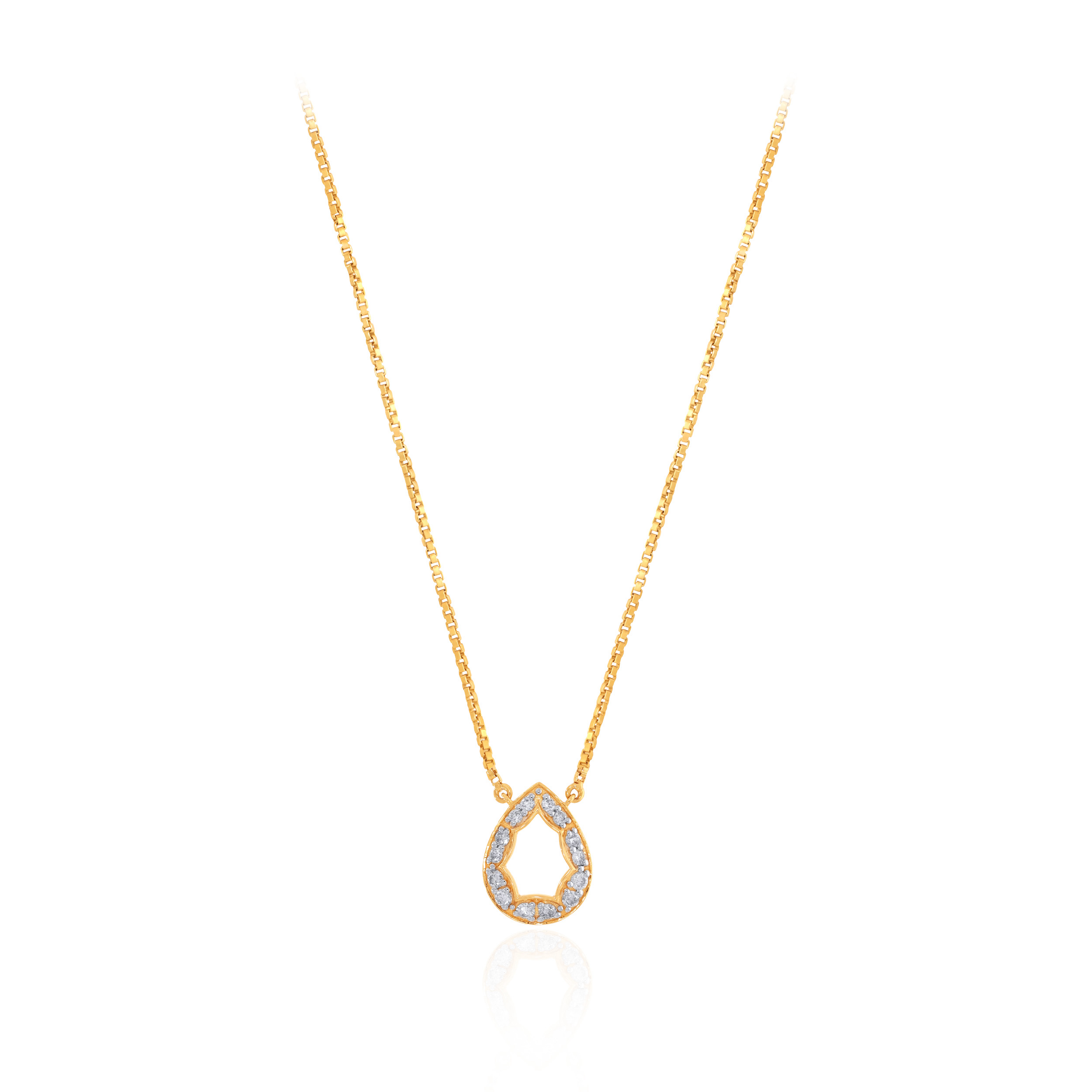 Droplet Deco Diamond Chain Pendant - Senco Gold and Diamonds