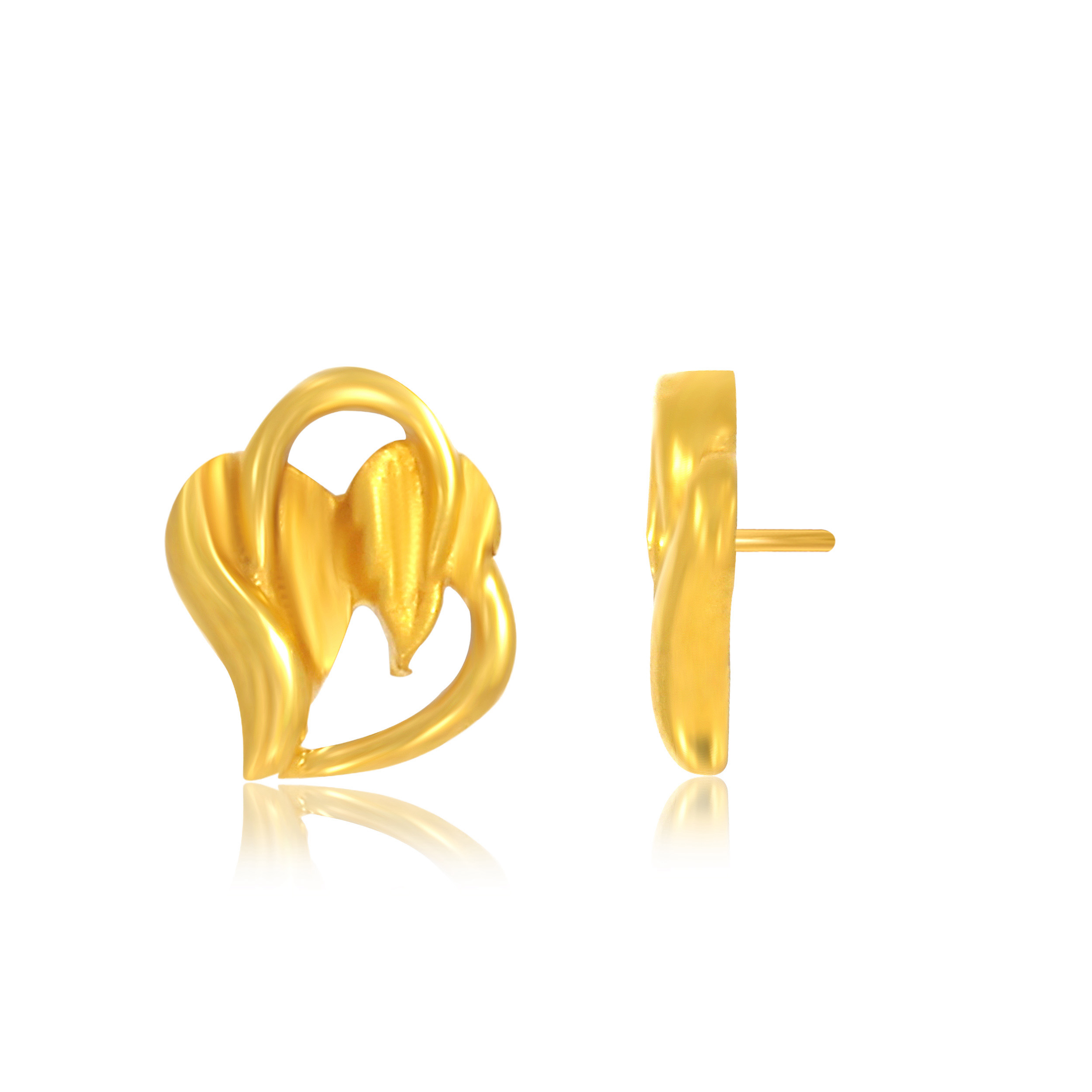 Artsy Blossom Gold Studs - Senco Gold and Diamonds