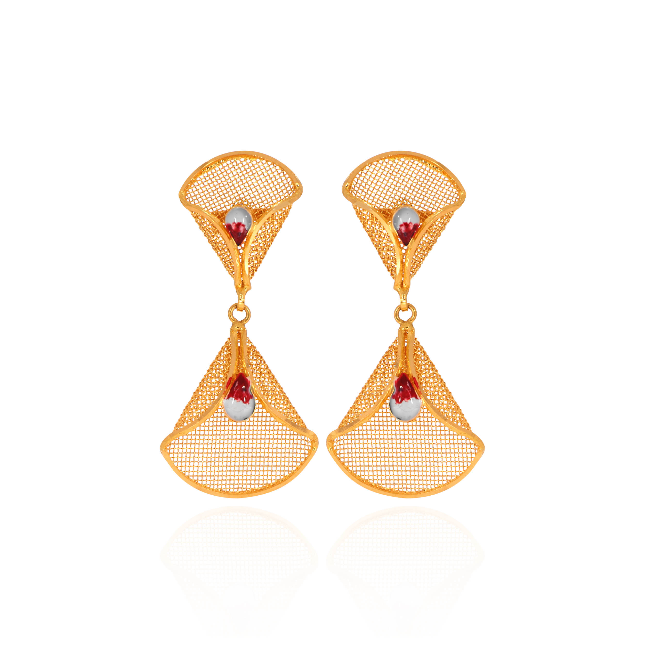 Scarlet Fan Gold Earrings - Senco Gold and Diamonds