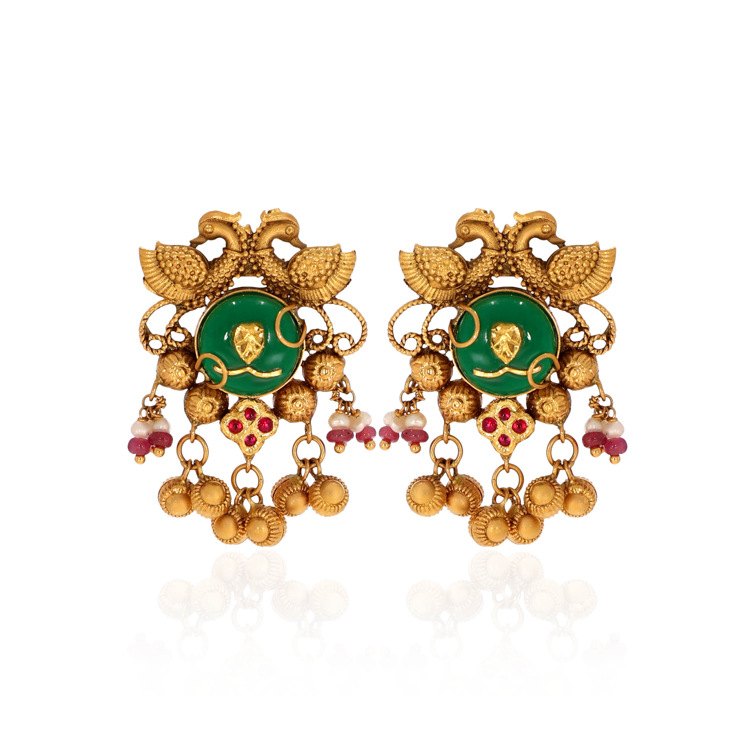 22K Yellow Gold Kundan Earrings-GPGN-D000788476 - Senco Gold and Diamonds