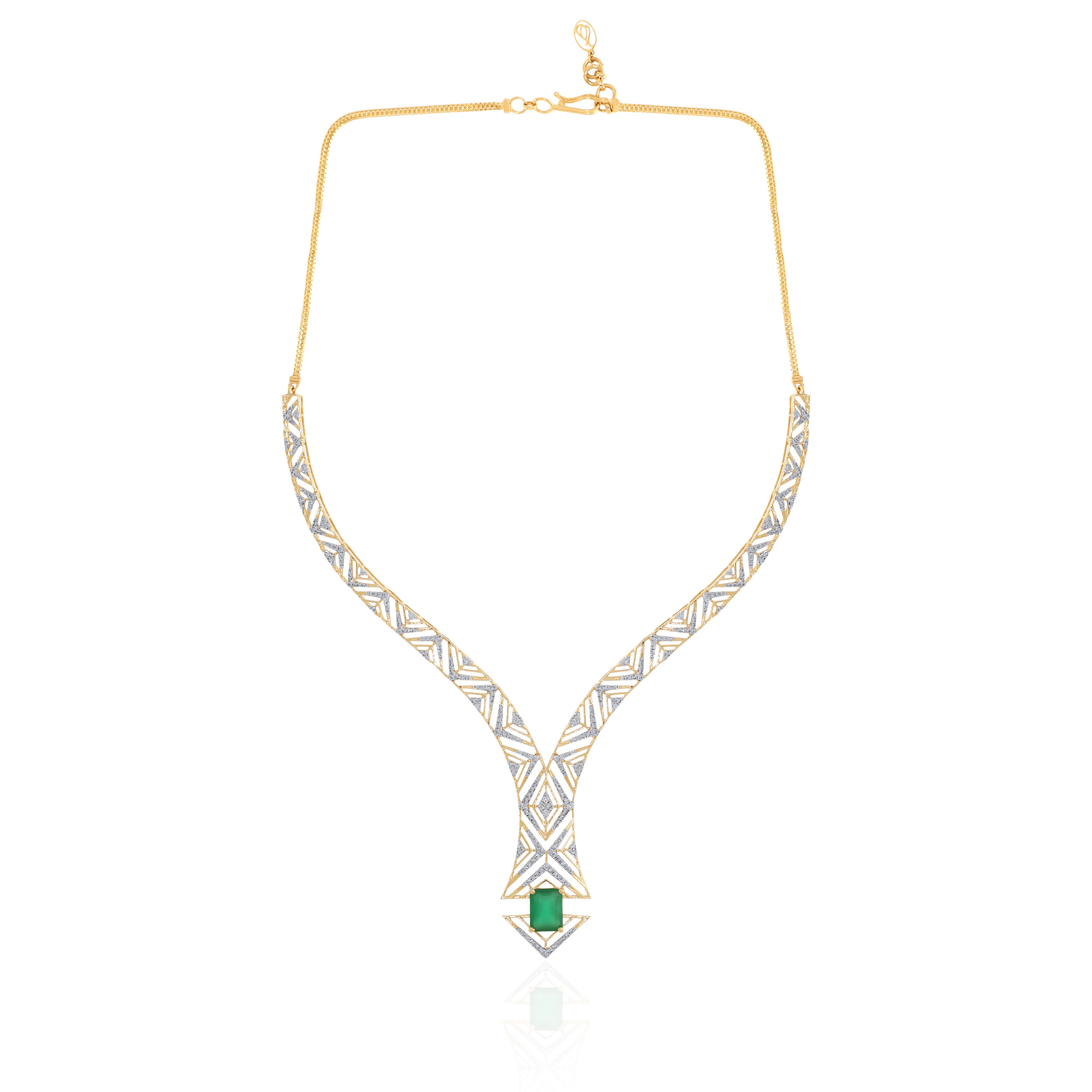 14K Yellow Gold Diamond Necklace-DGN-D000753294 - Senco Gold and Diamonds
