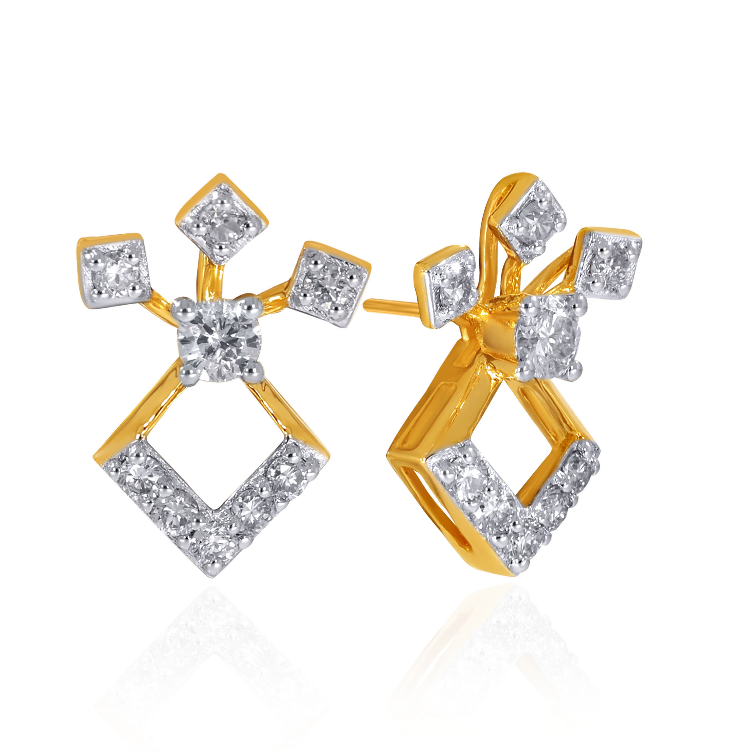 Radiant Rhombus Diamond Studs - Senco Gold and Diamonds