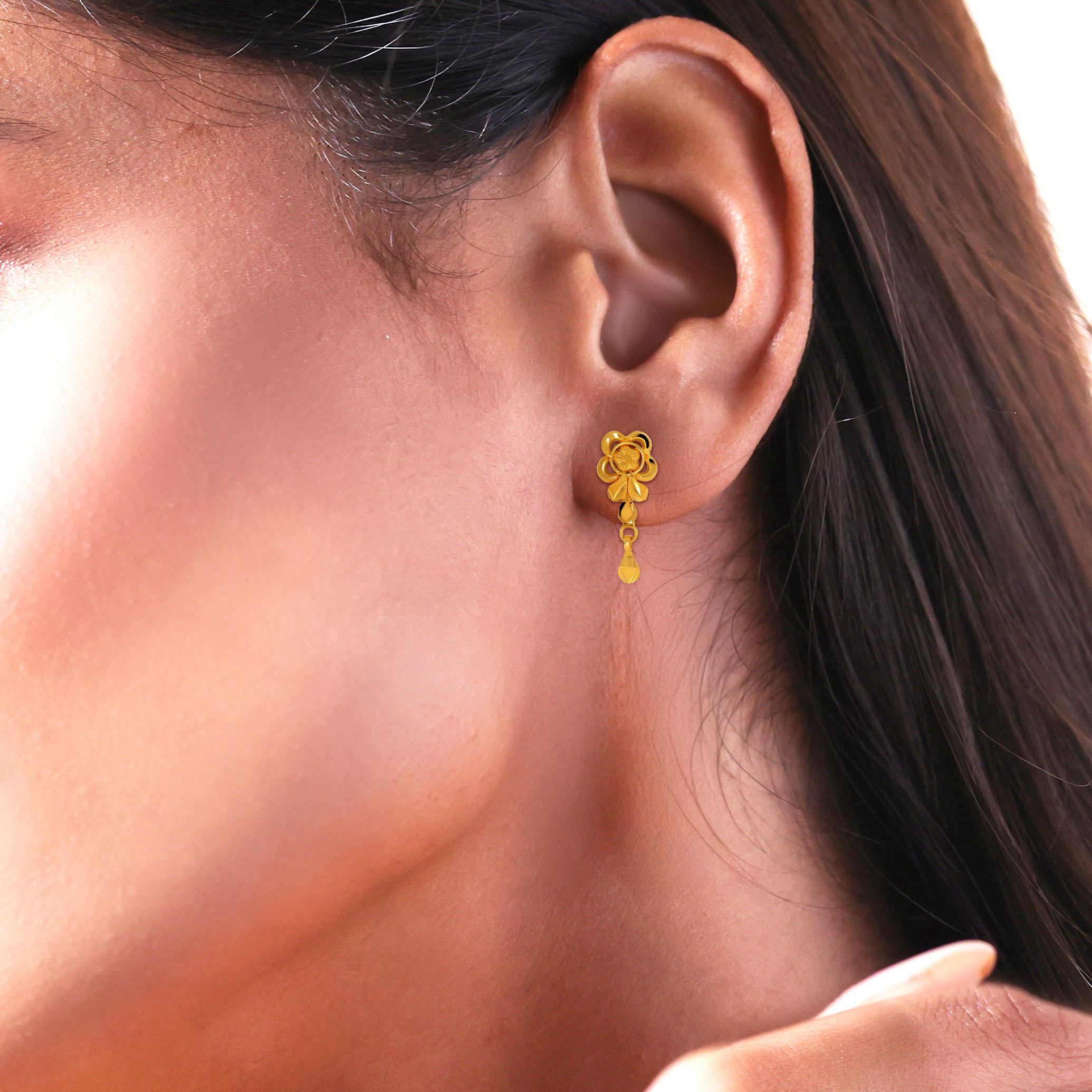22K Yellow Gold Gold Drop Earrings-GP-D000587824 - Senco Gold and Diamonds