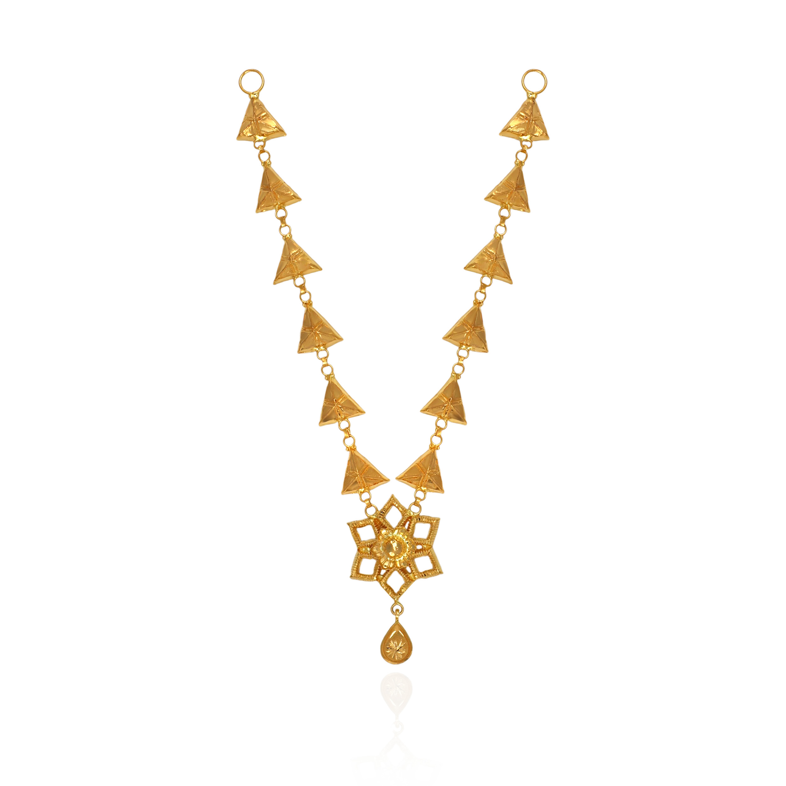 Classic Triad & Star Ethnic Gold Necklace - Senco Gold and Diamonds