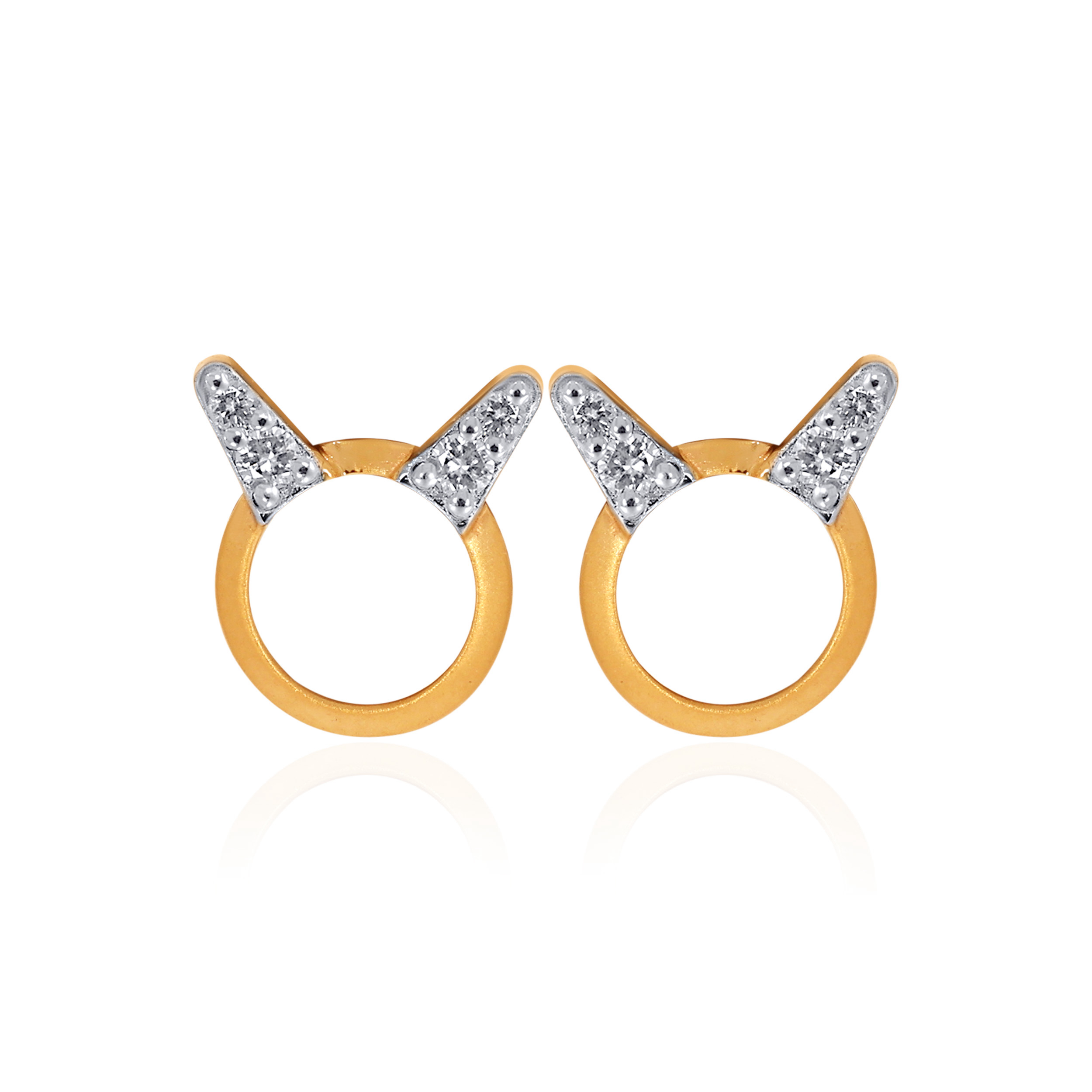 14K Yellow Gold Kids Diamond Studs Earrings-DT-D000790331 - Senco Gold and Diamonds