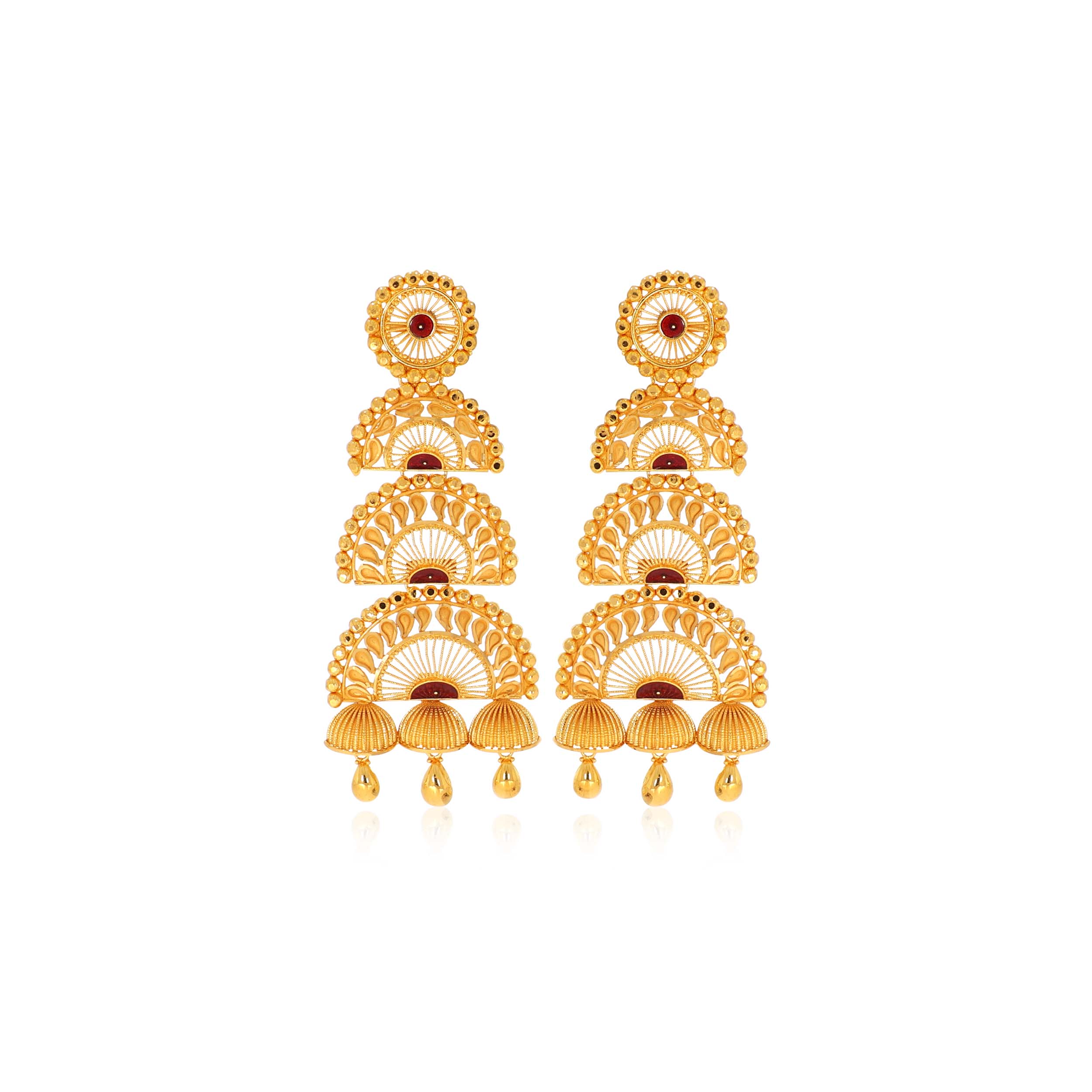Epitome of Elegance Gold Danglers - Senco Gold and Diamonds