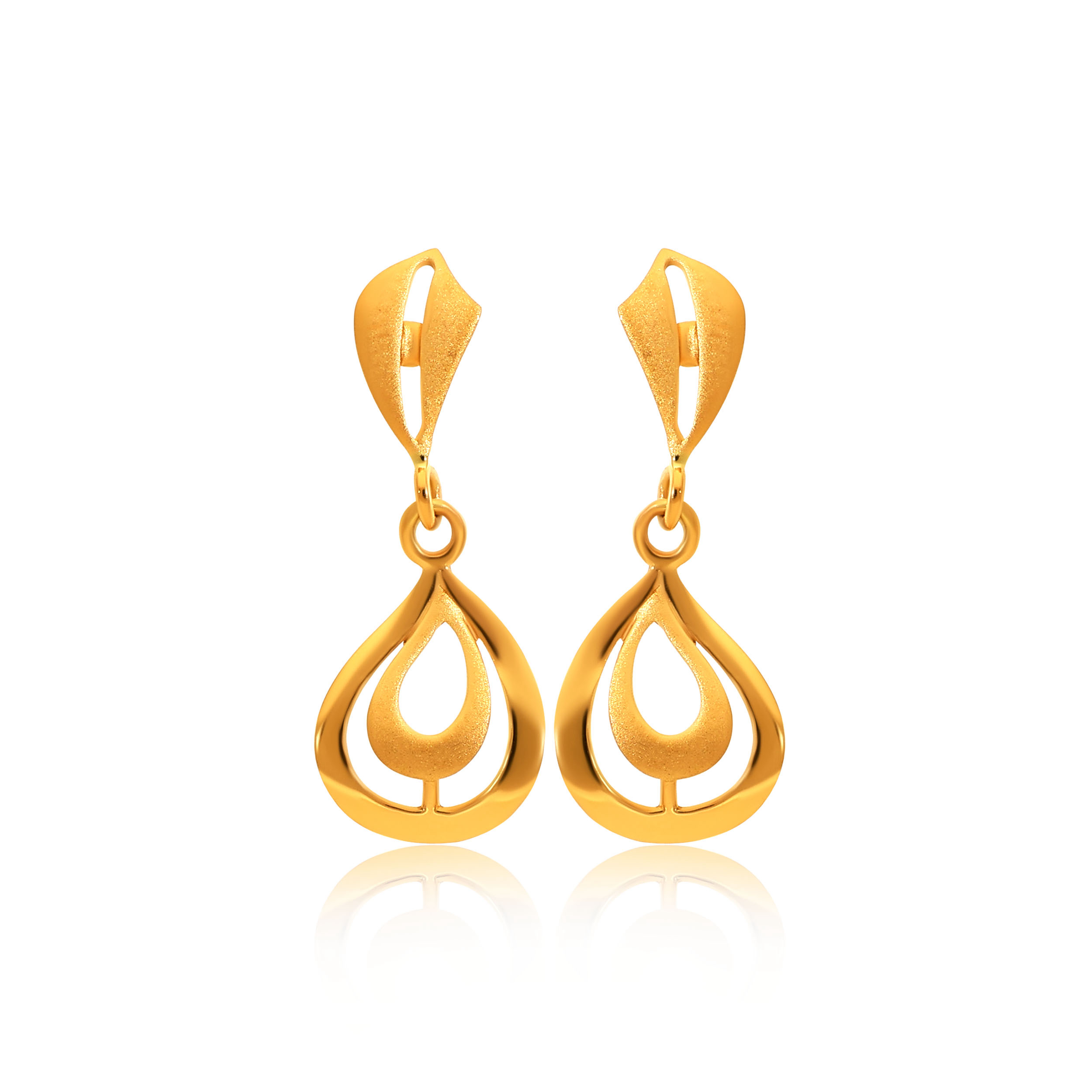 Serene Teardrop Gold Earrings - Senco Gold and Diamonds