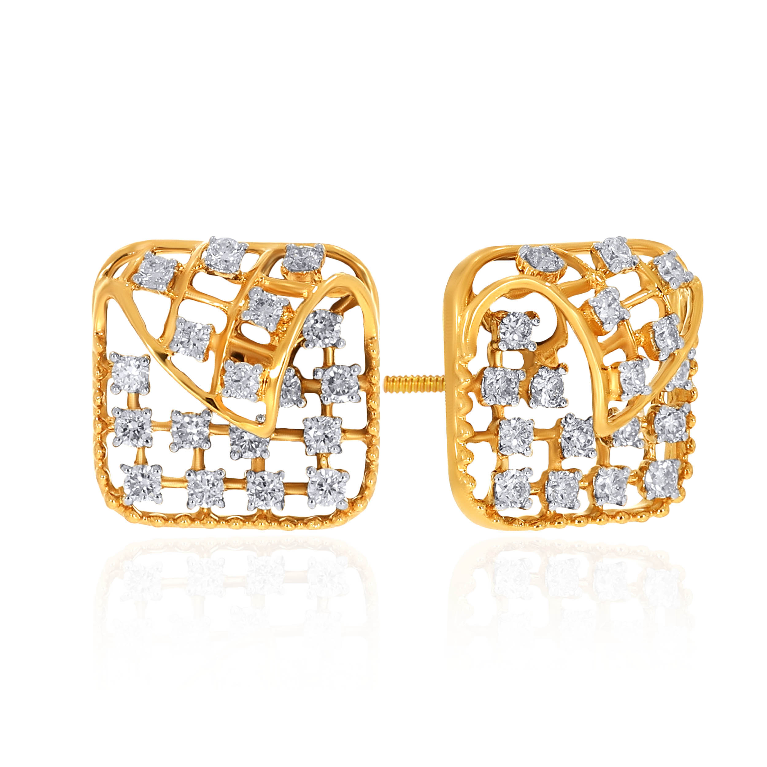 14K Yellow Gold Diamond Studs Earrings-DT-D000667419 - Senco Gold and Diamonds
