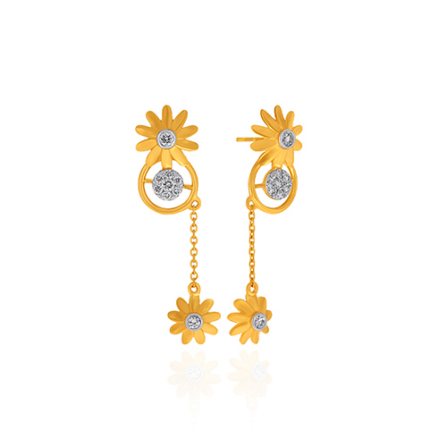 Golden Daisy Diamond Drops - Senco Gold and Diamonds