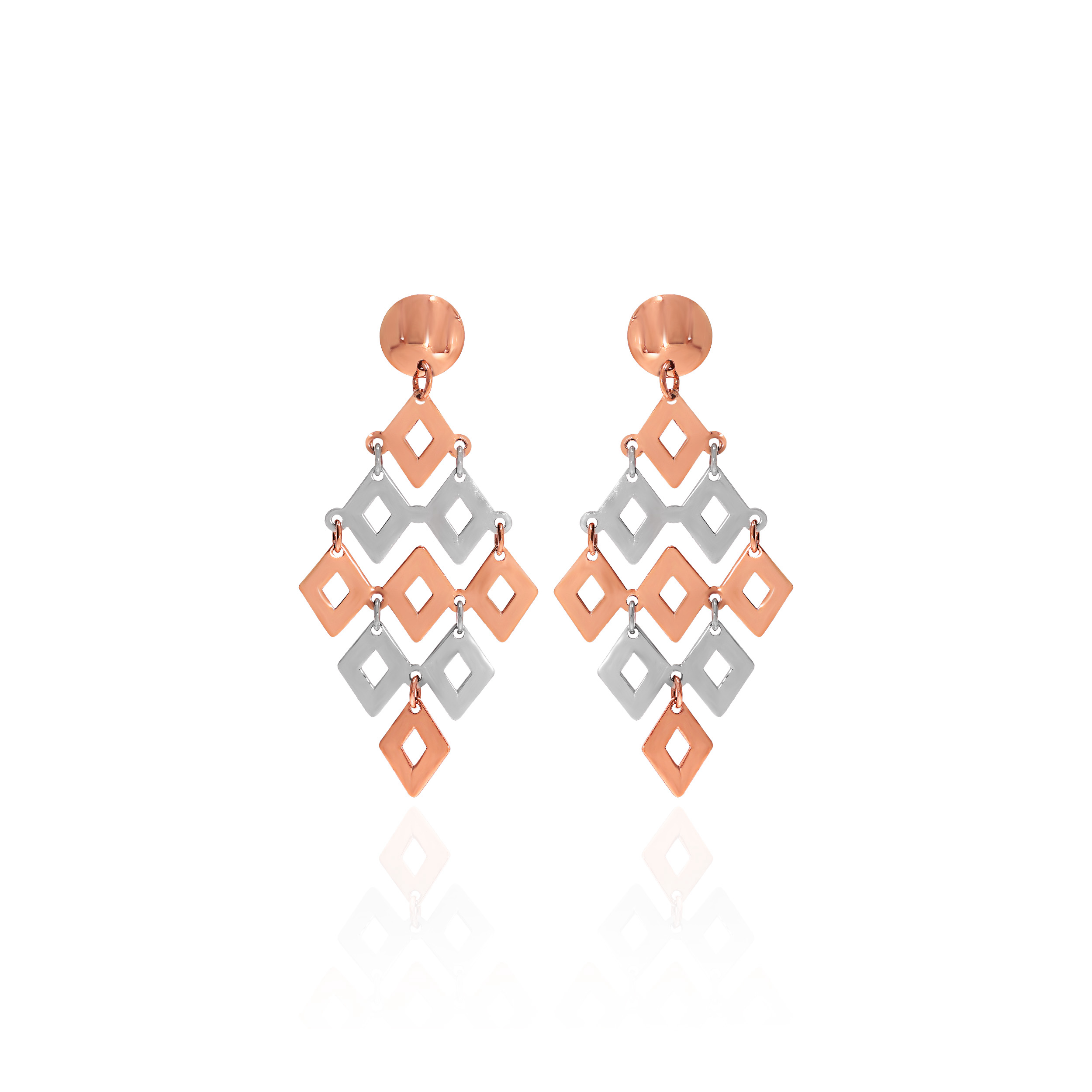 Diva Rhombus Gold Drop Earrings - Senco Gold and Diamonds