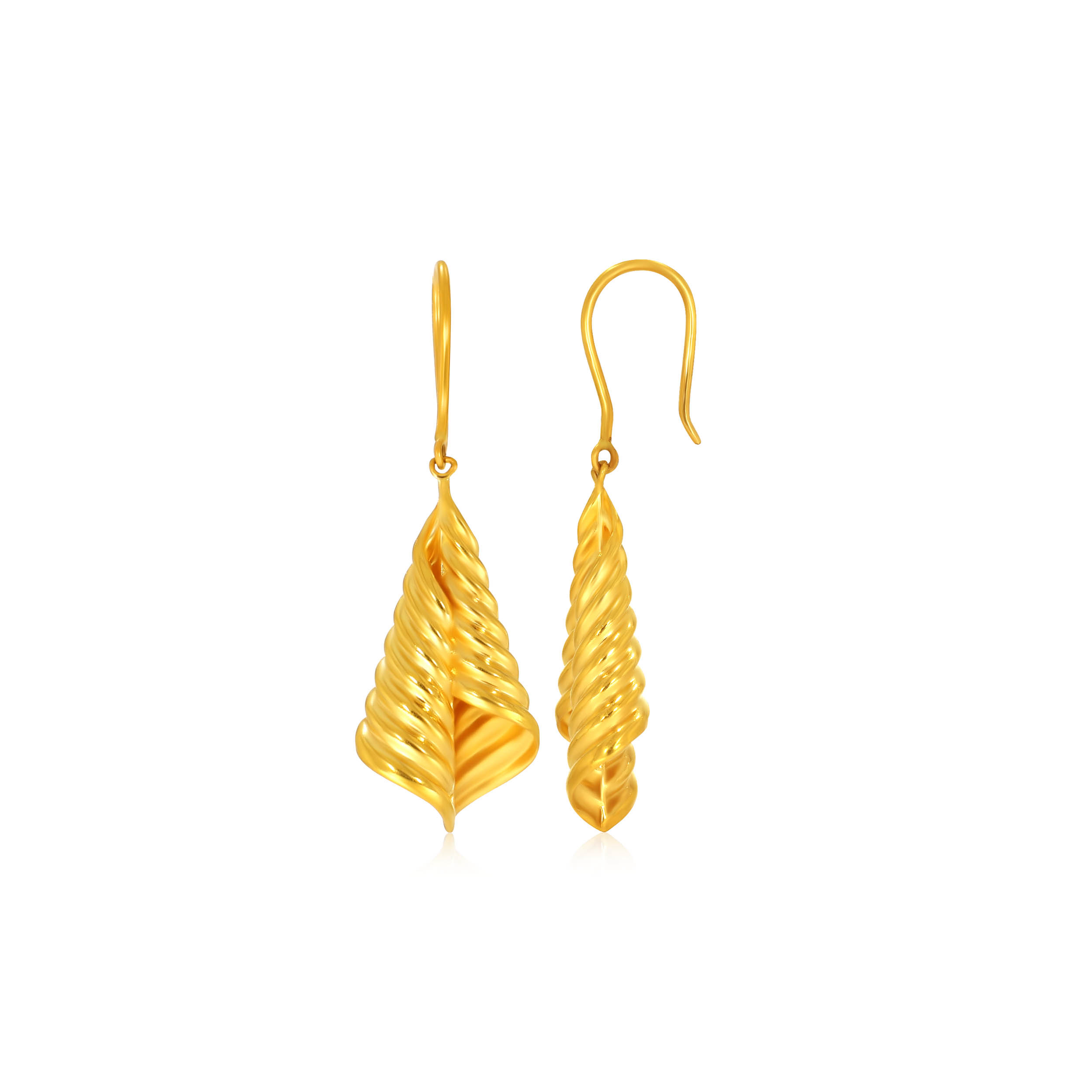 Chic Swirl Gold Hook Earrings - Senco Gold and Diamonds