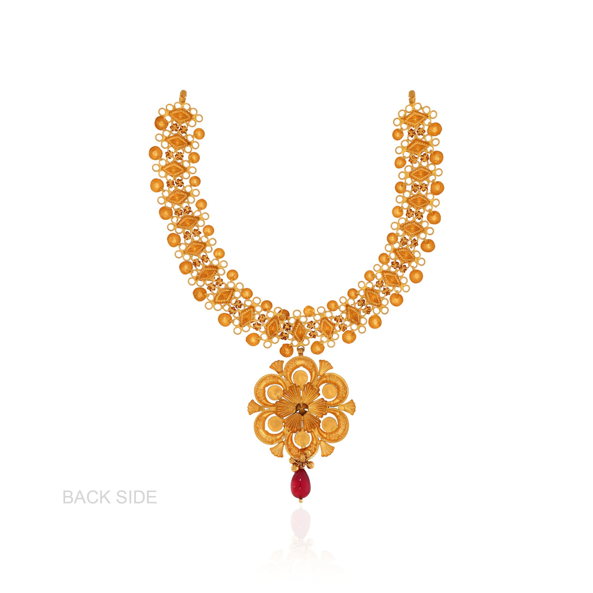 22K Yellow Gold Antique Kundan Necklace-GN-D000779661 - Senco Gold and Diamonds