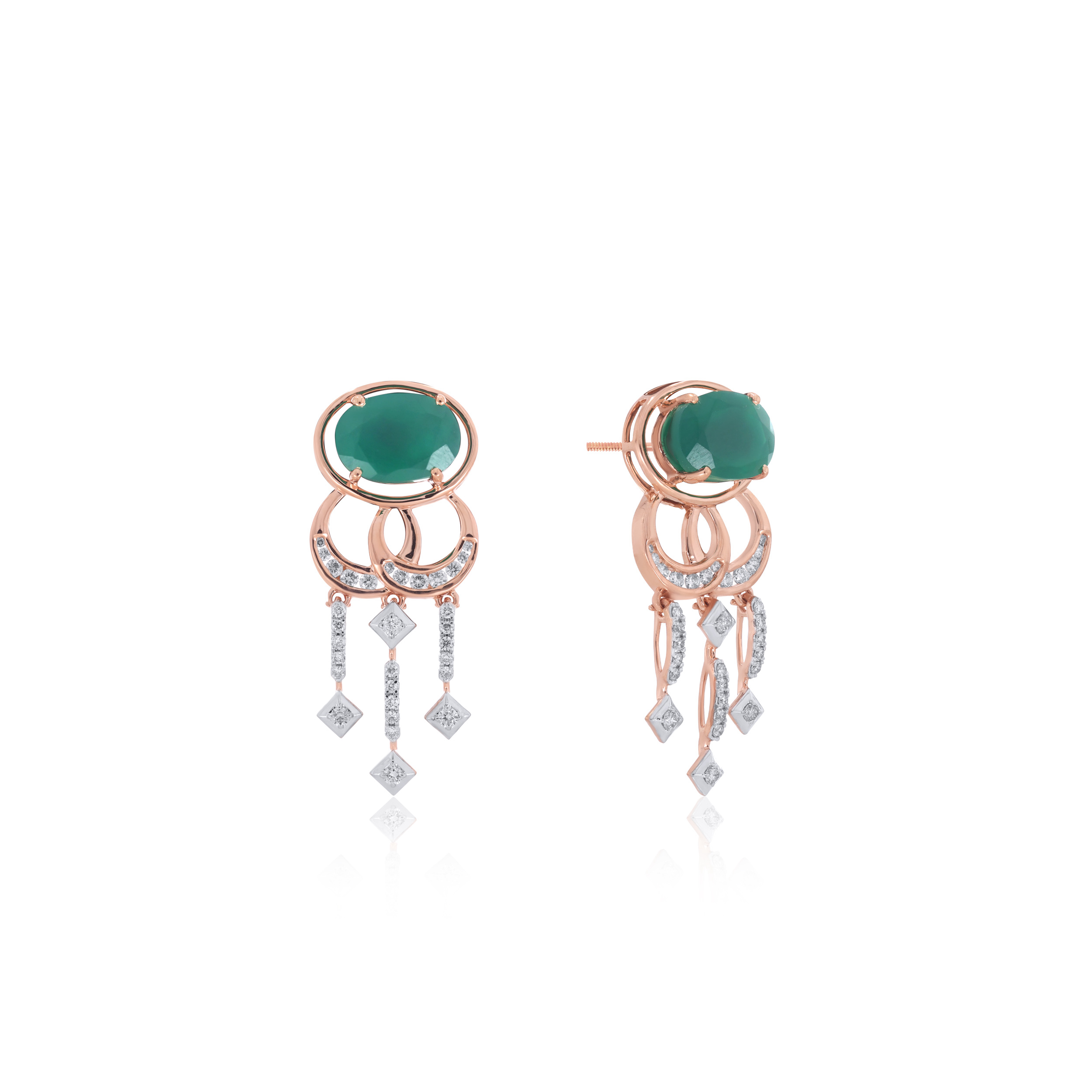 Serene Sparkle Diamond Drop Earrings - Senco Gold and Diamonds