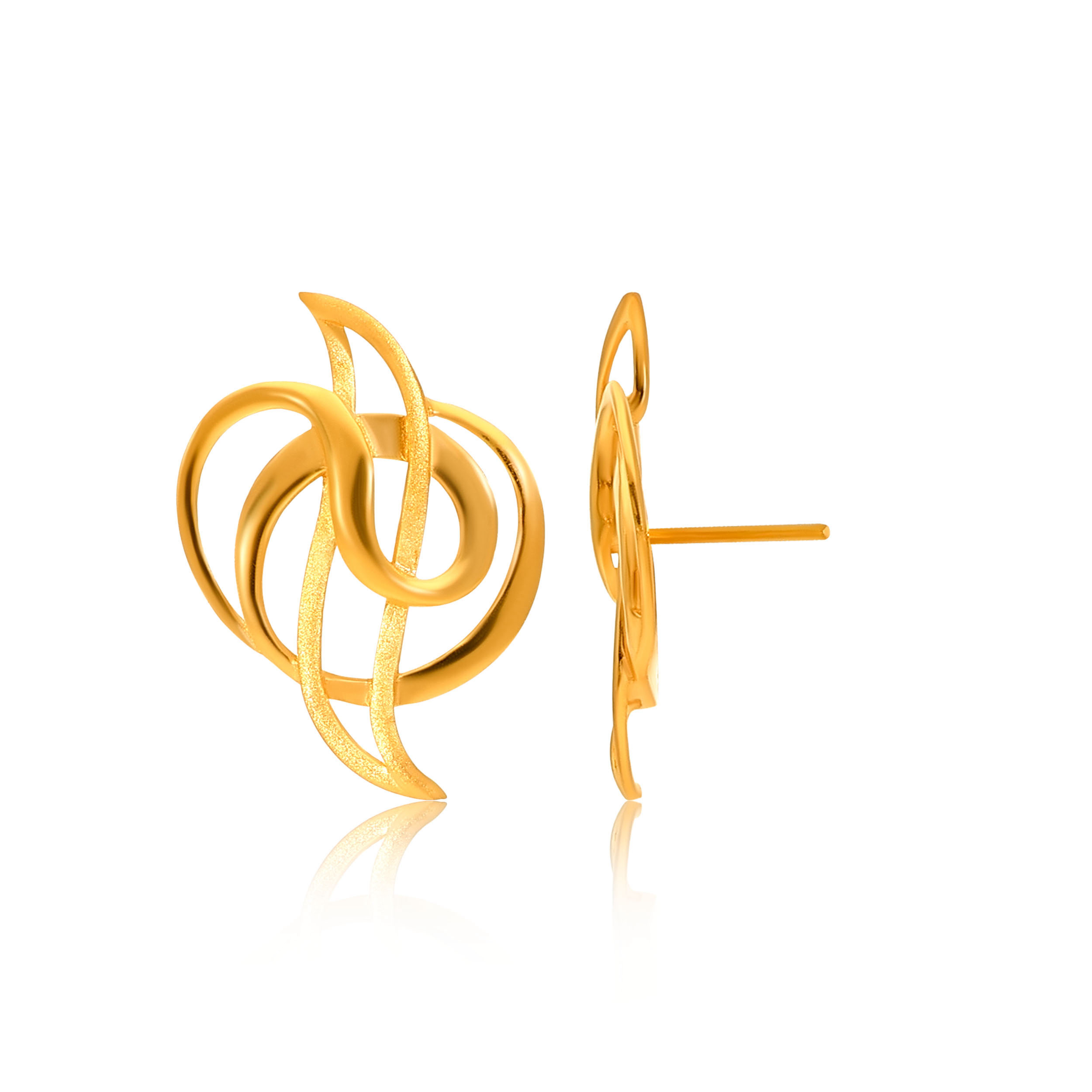 Art Deco Gold Studs - Senco Gold and Diamonds