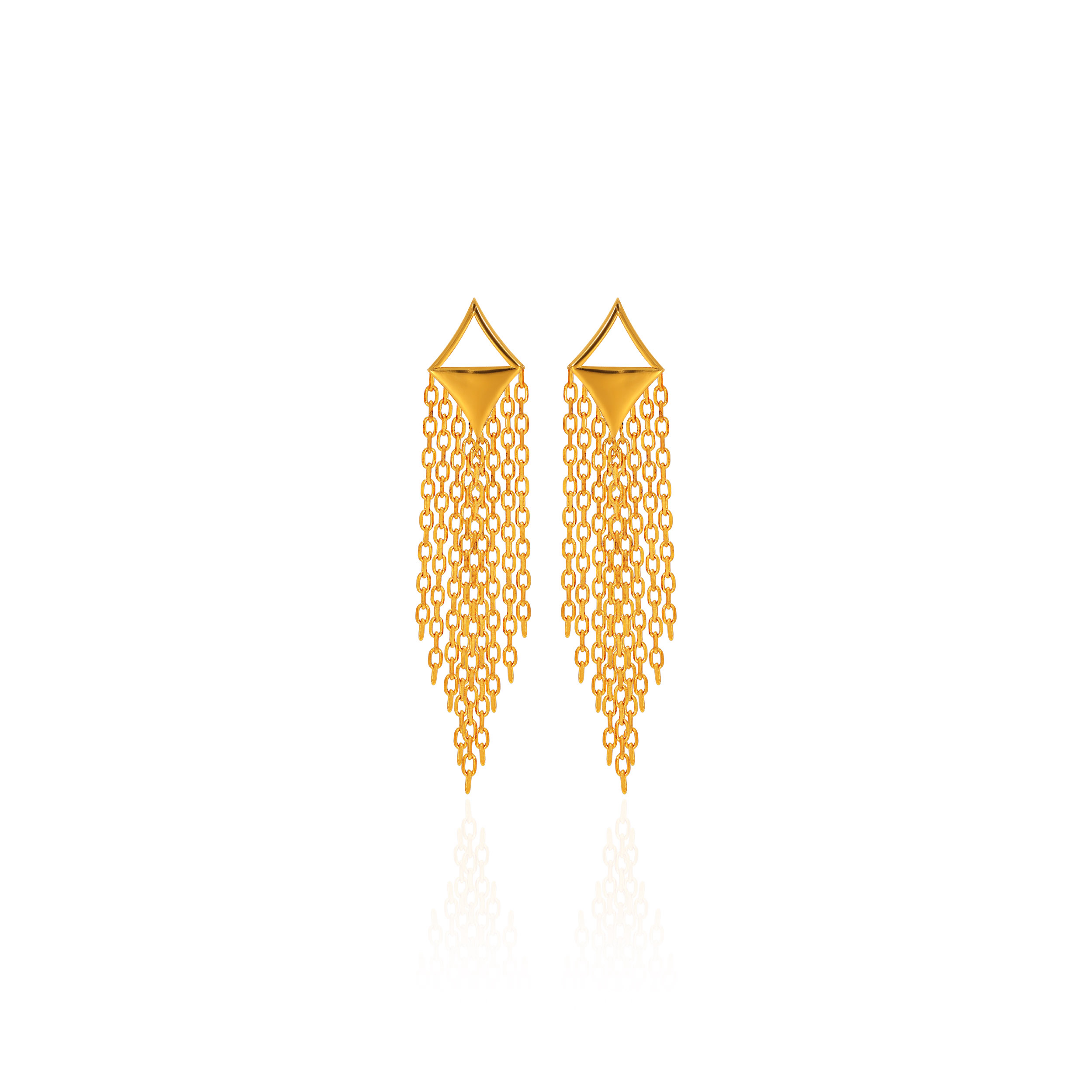 Elegant Movement Long Gold Earrings - Senco Gold and Diamonds