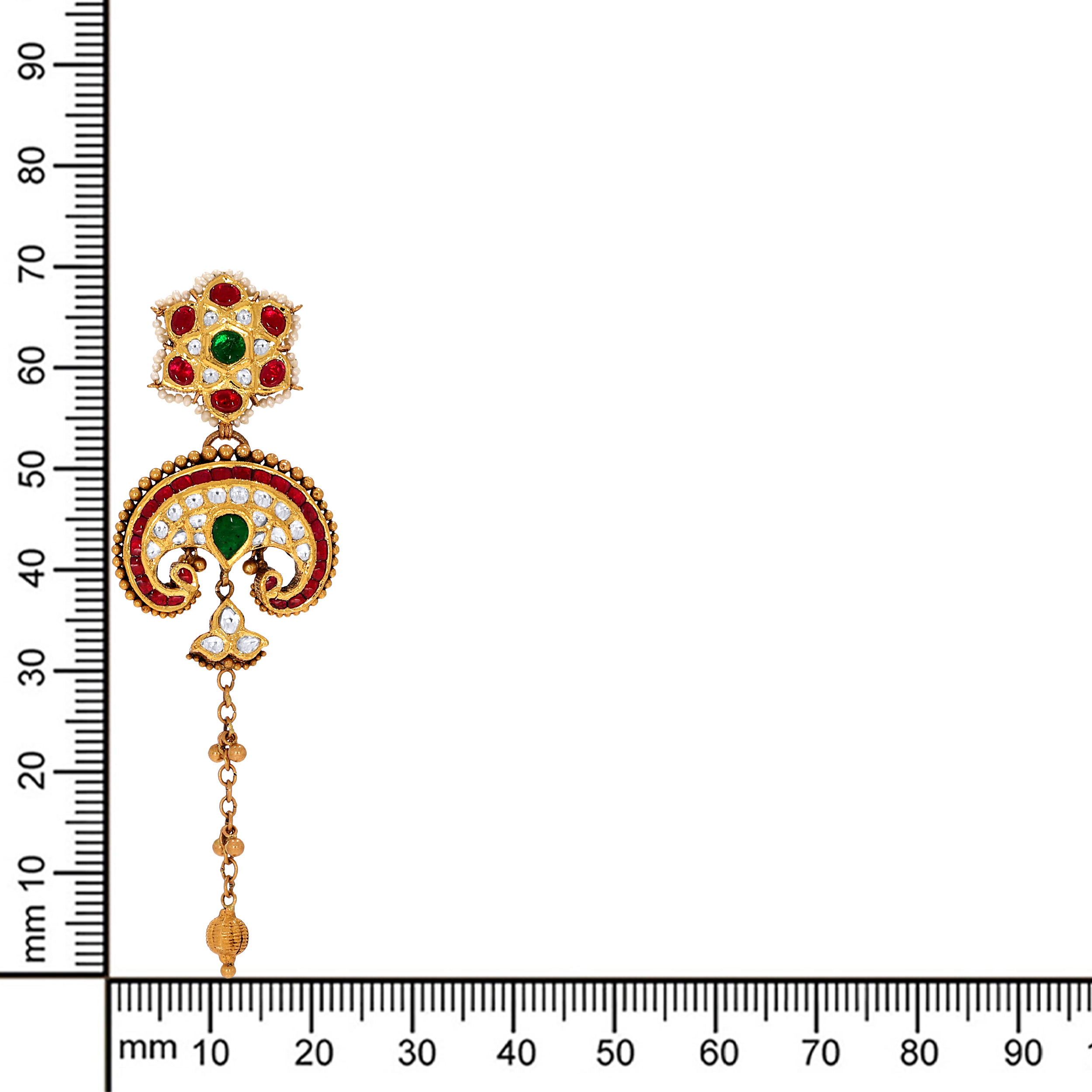 22K Yellow Gold Kundan Earrings-GPGN-D000788479 - Senco Gold and Diamonds