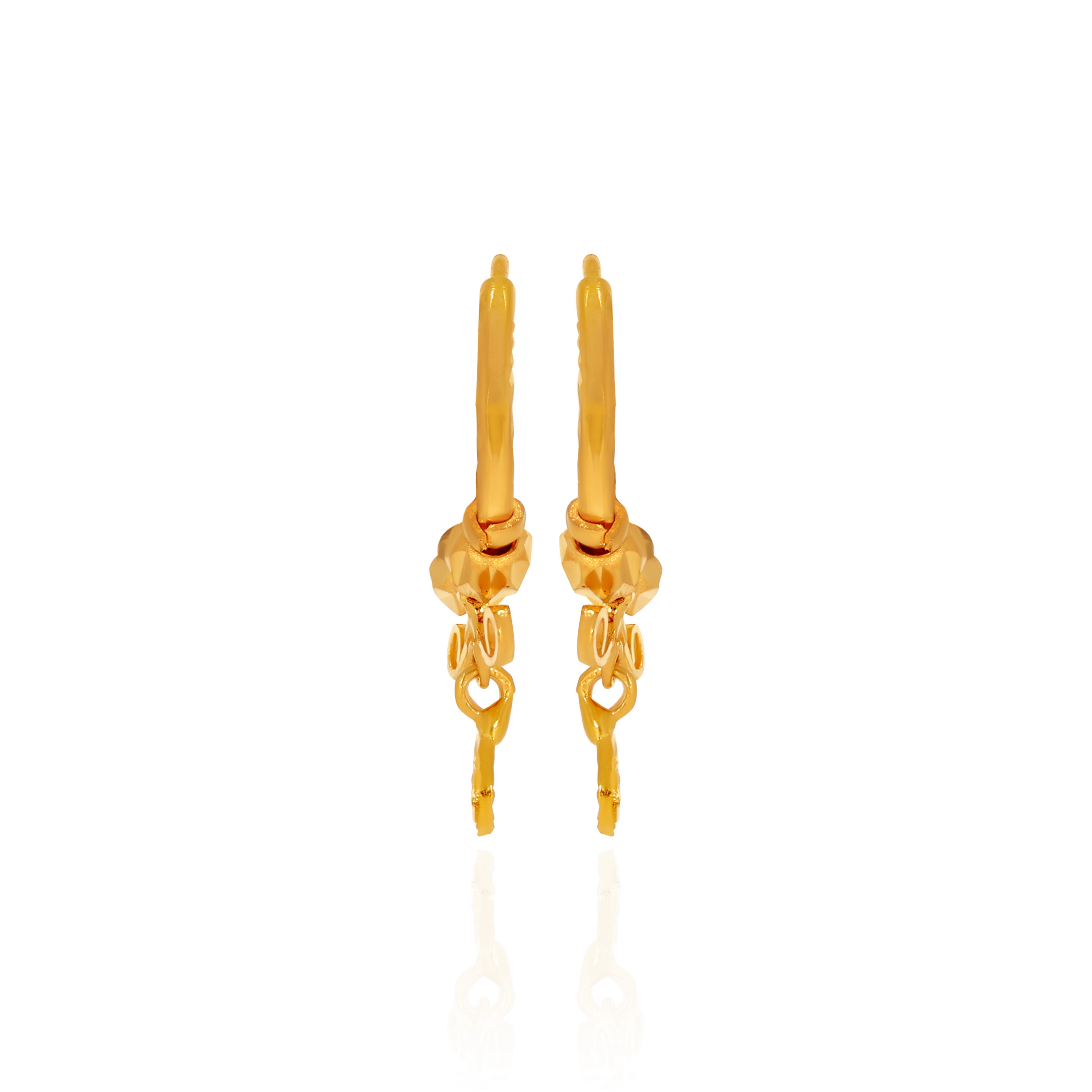 Ethnic Flair Gold Hoop Earrings - Senco Gold and Diamonds