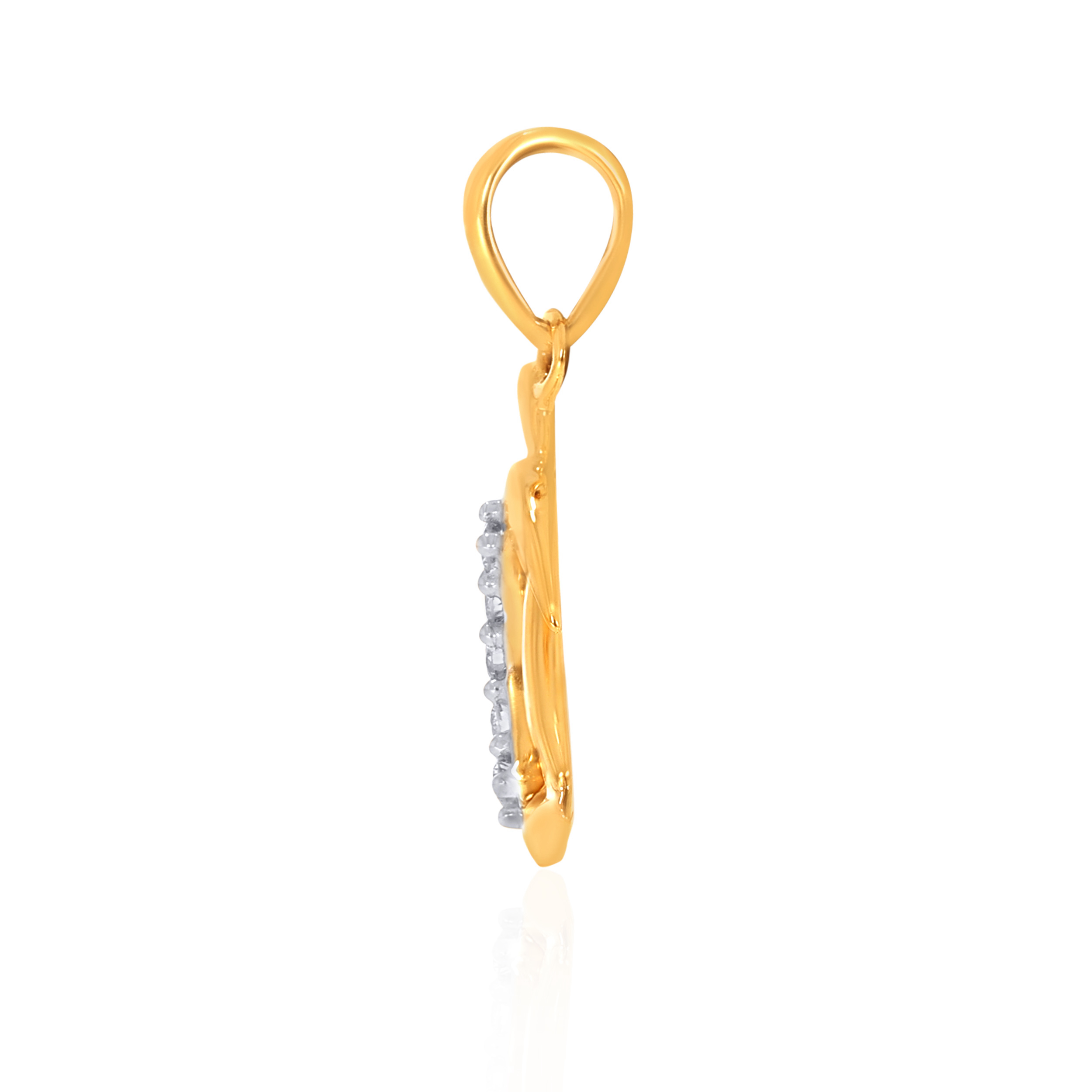 18K Yellow Gold D Alphabet Diamond Pendant-DPN-D000748631 - Senco Gold and Diamonds
