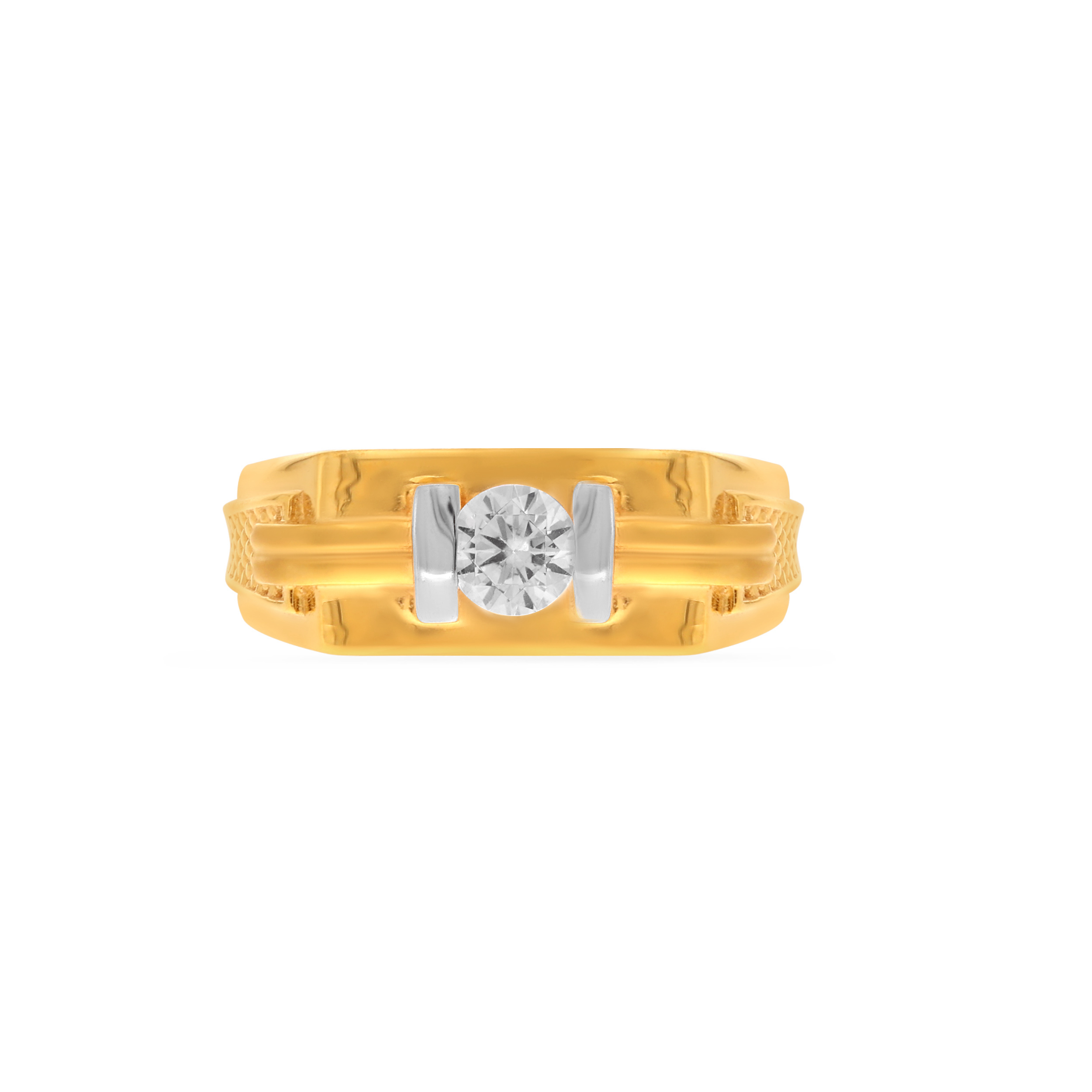 Shiny Core Men Gold Ring - Senco Gold and Diamonds