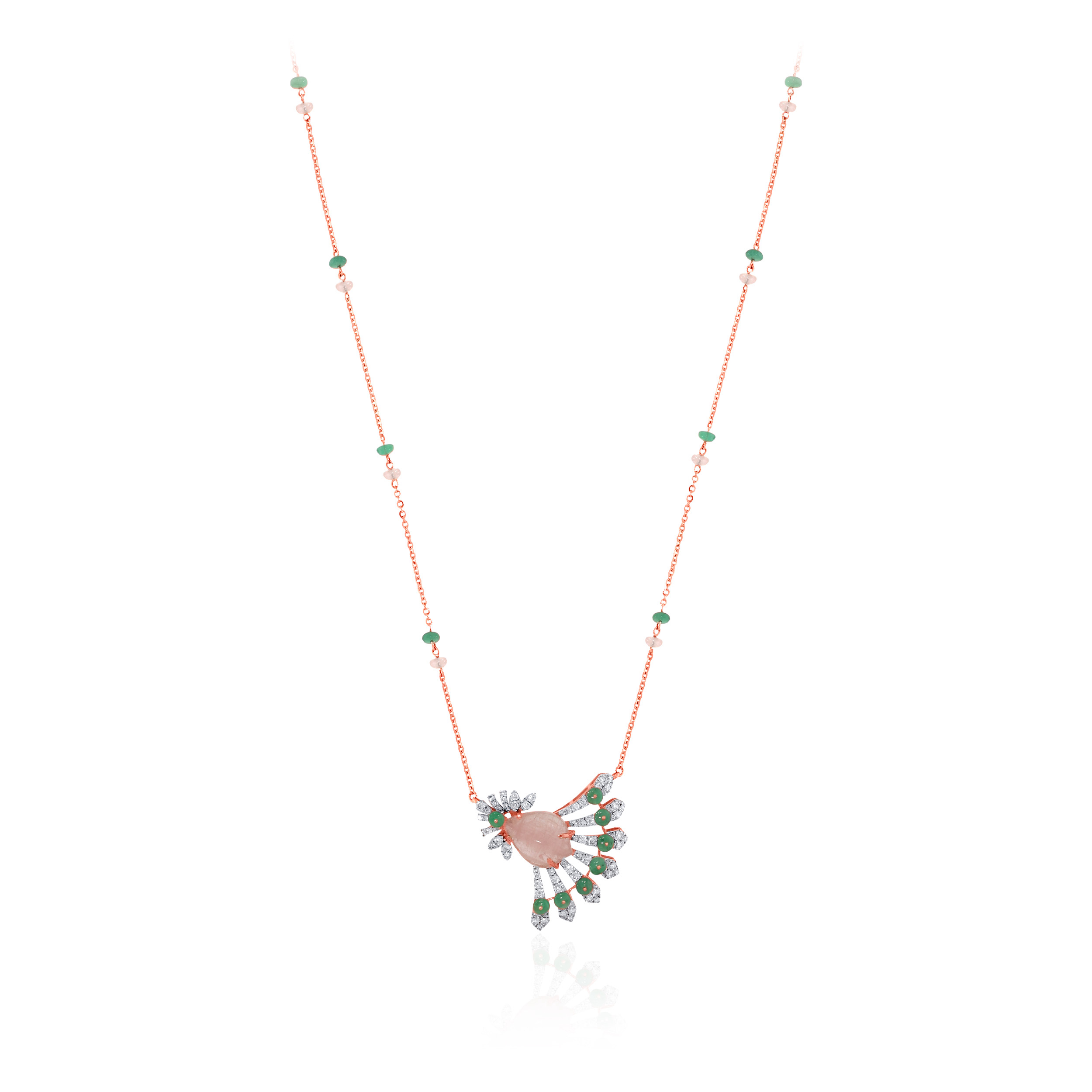 Floral Symphony Diamond Chain Pendant - Senco Gold and Diamonds
