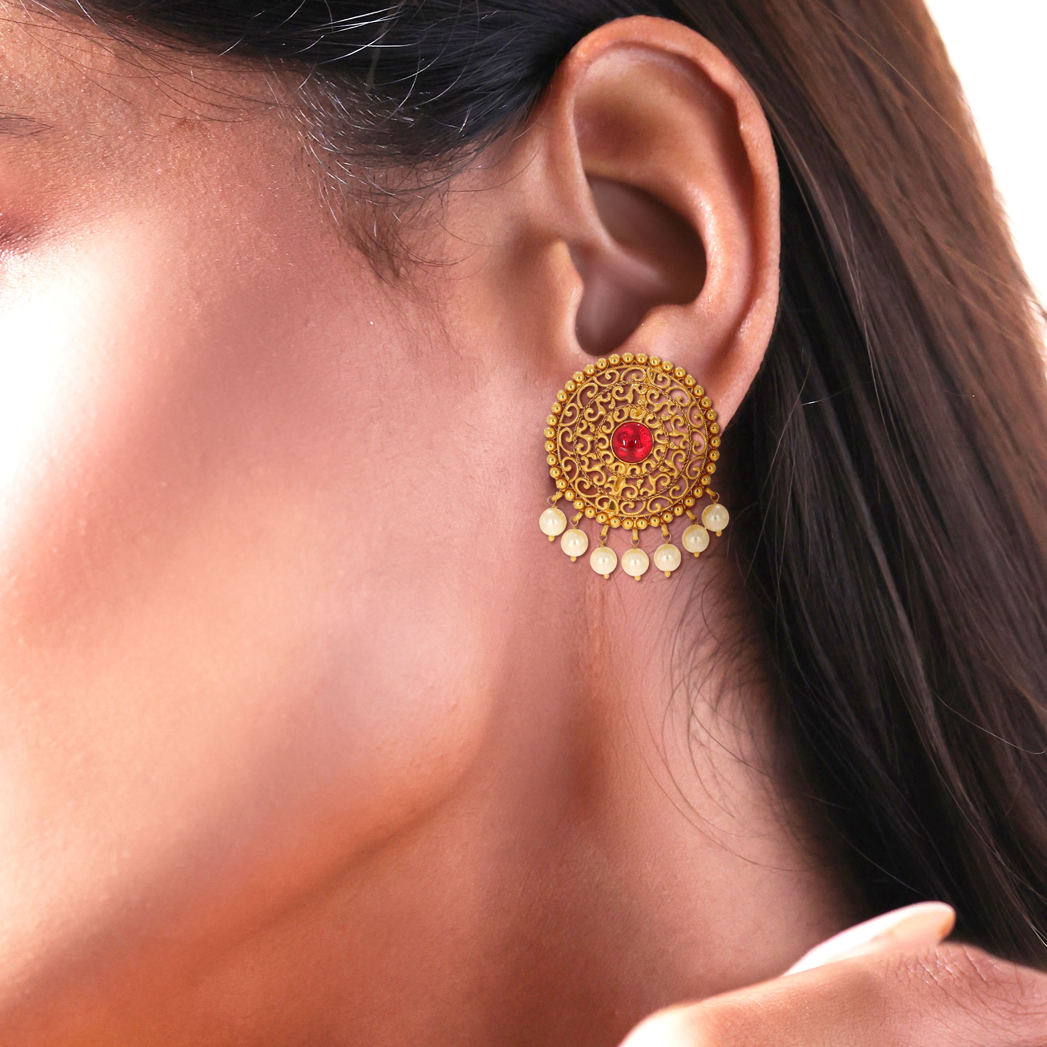 Embellished Elegance Gold Earrings - Senco Gold and Diamonds