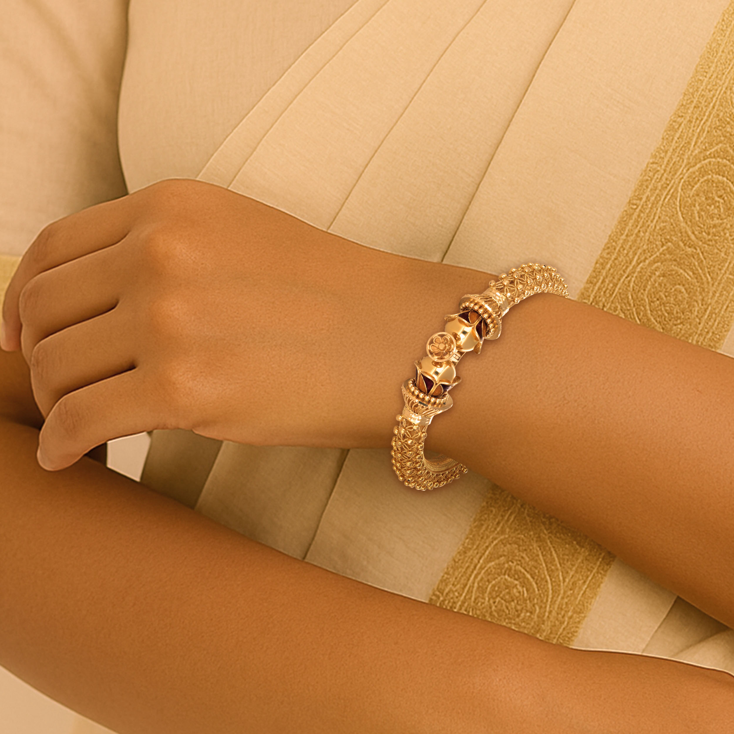Ancestral Grace Gold Bangle - Senco Gold and Diamonds
