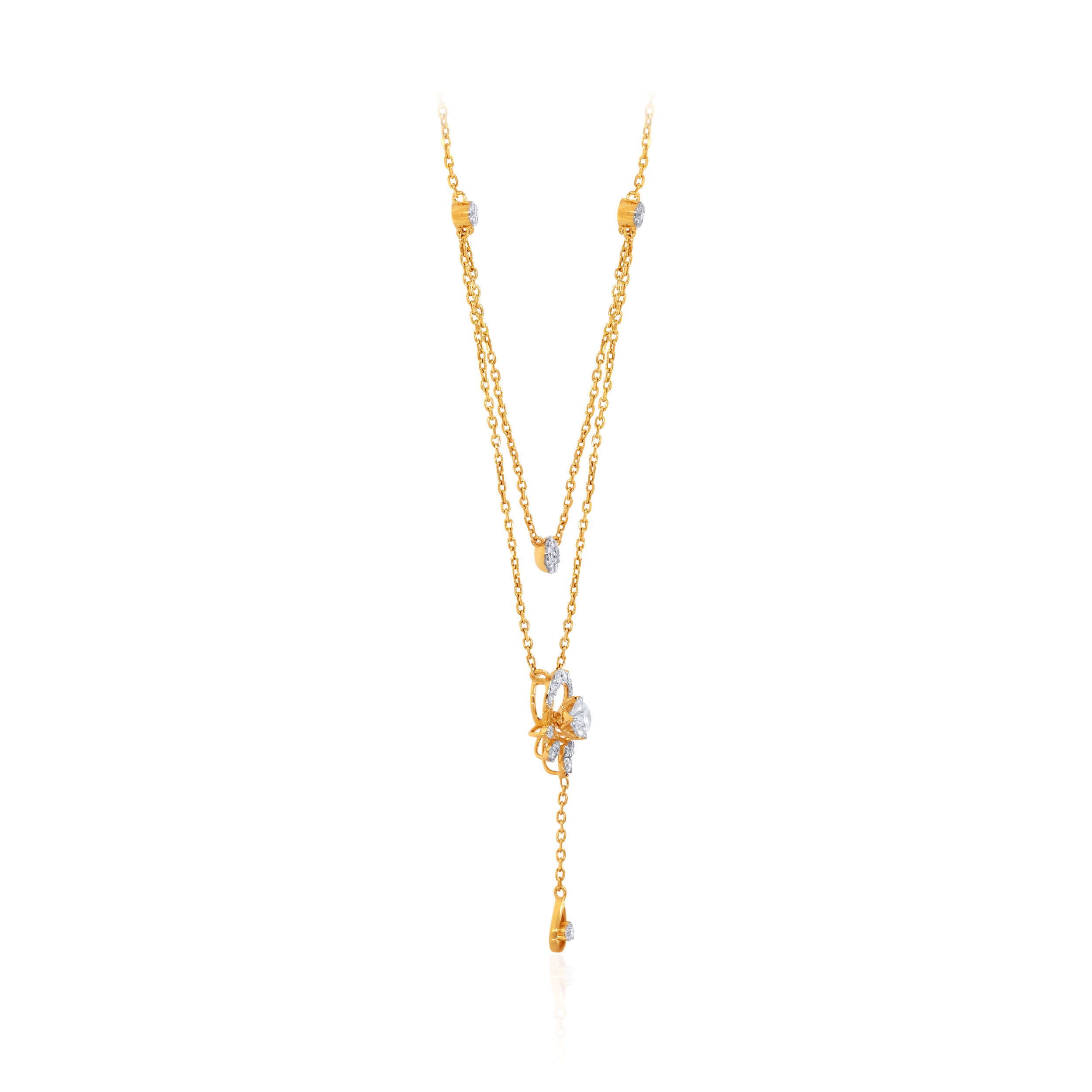 Luminous Aura Solitaire Chain Pendant - Senco Gold and Diamonds