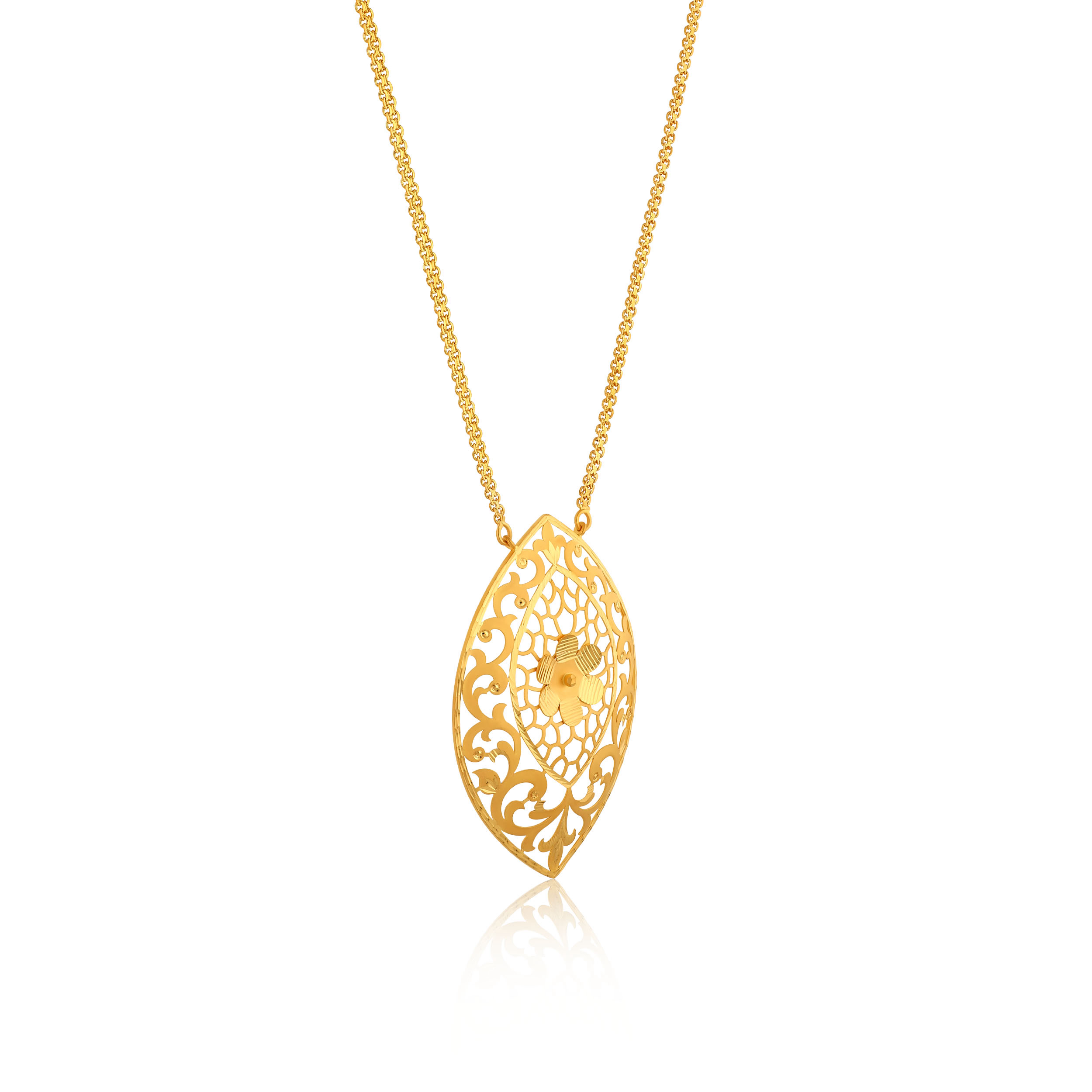 Florentine Marquis Gold Chain Pendant - Senco Gold and Diamonds