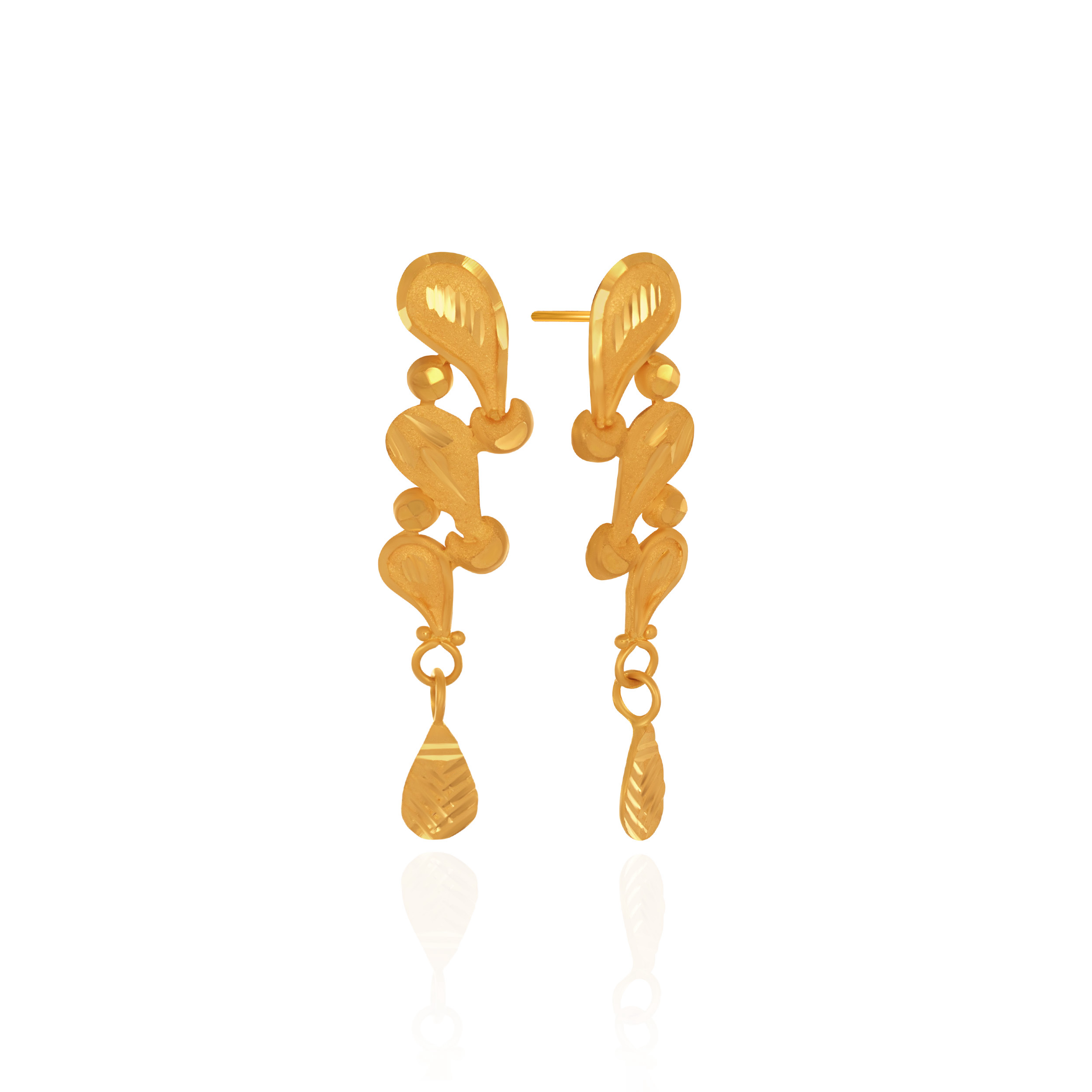 Flowing Petal Gold Earrings - Senco Gold and Diamonds